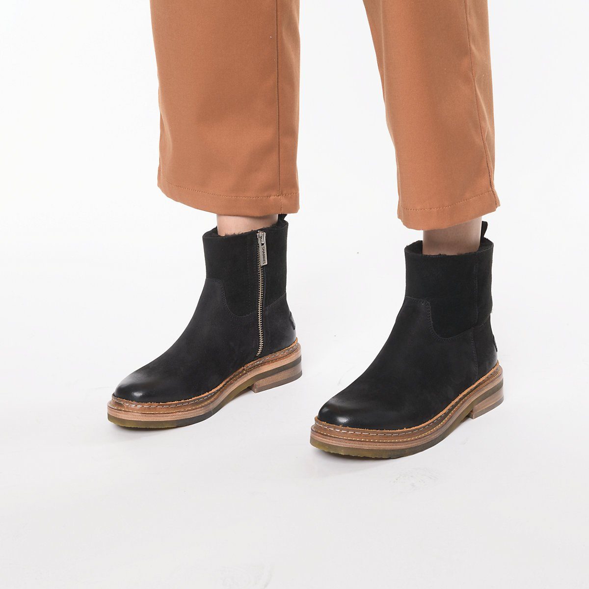 Schuhe Stiefeletten Shabbies Amsterdam Shs0998 Ankle Boot Nubuck Matching Double Face Winterstiefelette