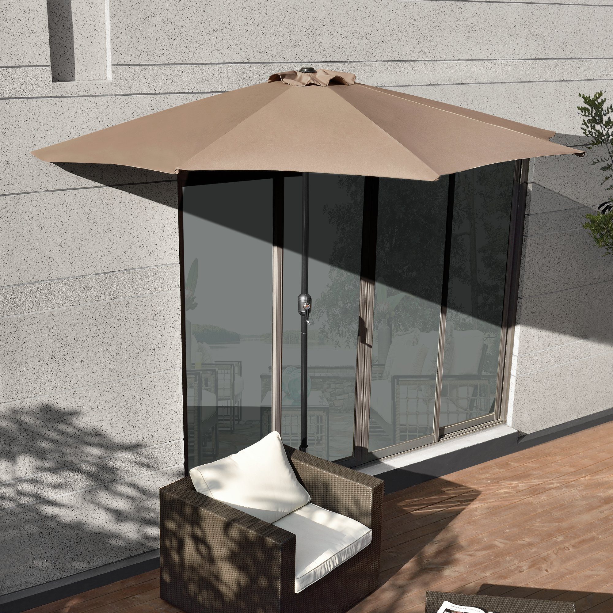 casa.pro Sonnenschirm, »Eger« Halbschirm Kurbelschirm 230x300x150cm günstig online kaufen
