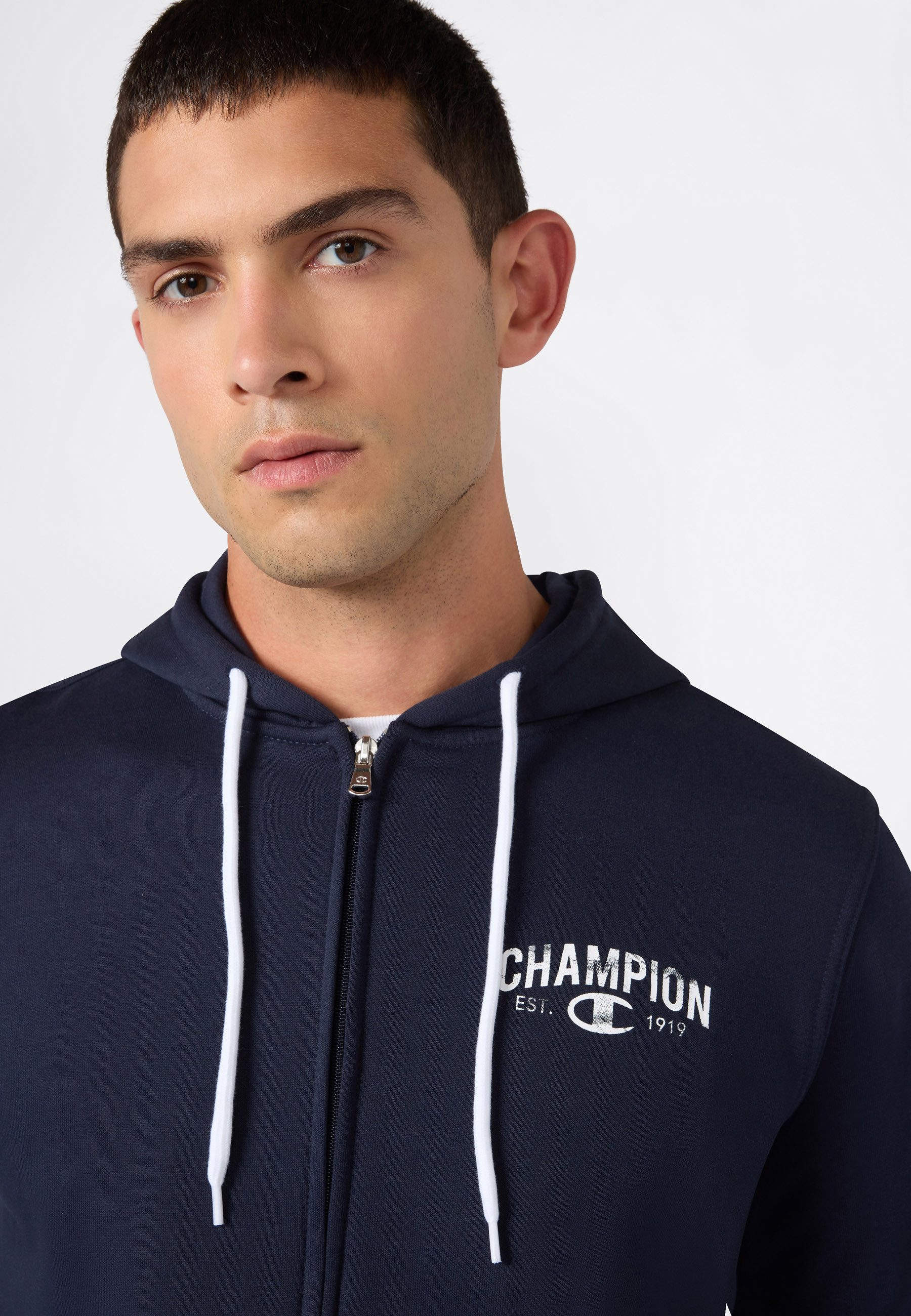 Champion Kapuzensweatjacke SPORTWEAR ZIP-UP HOODIE Standard Fit mit durchgehendem Reißverschluss, Langarm-Design, Standard Fit
