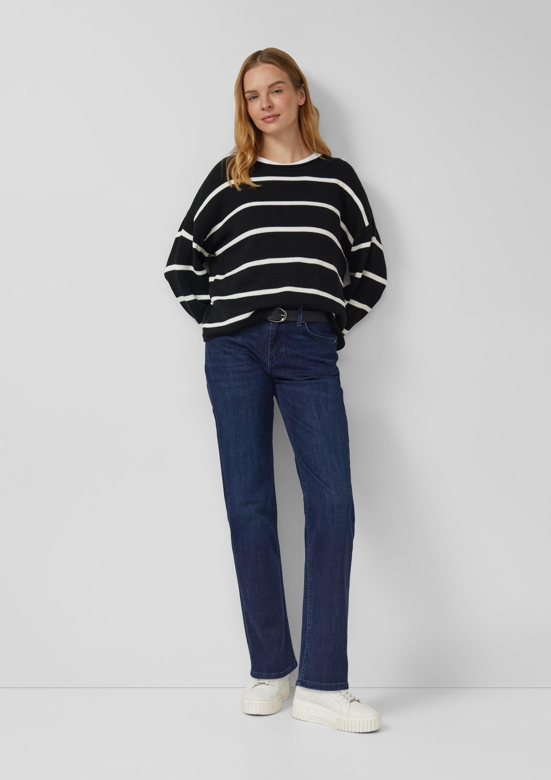 s.Oliver Longpullover Strickpullover Gestreifter Pullover im Relaxed Fit