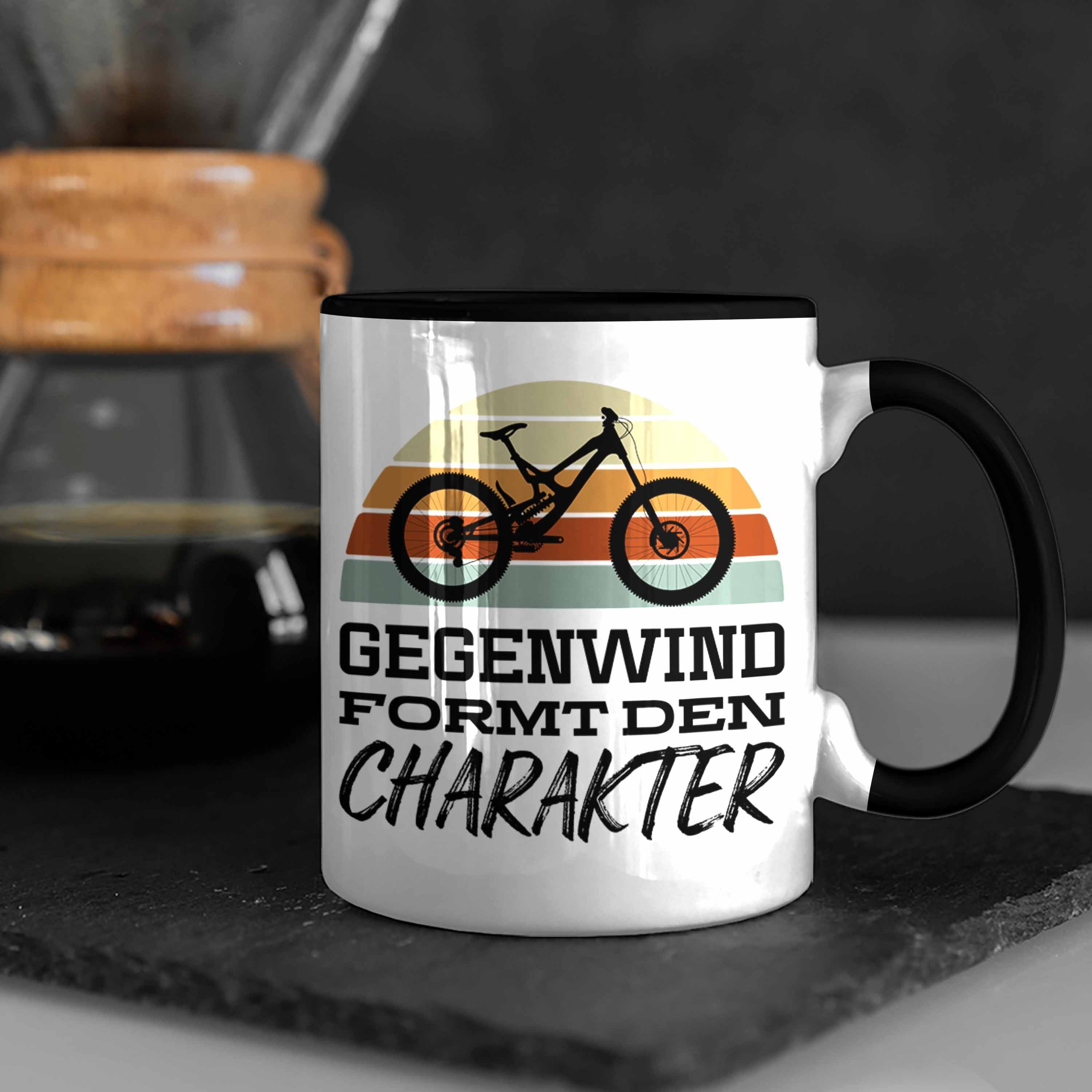 Trendation - Kaffeetasse Fahrradfahrer Rennrad Radfahrer Tasse Trendation Geschenkideen Fahrrad Geschenk Tasse Bike Schwarz