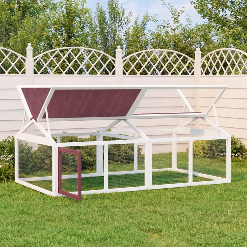 vidaXL Freigehege, Freilaufgehege Mokka 200x112,5x74 cm Massivholz Kiefer