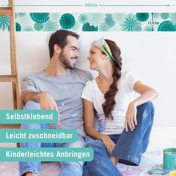 lovely label Bordüre Rosetten mint - Wanddeko Kinderzimmer, selbstklebend