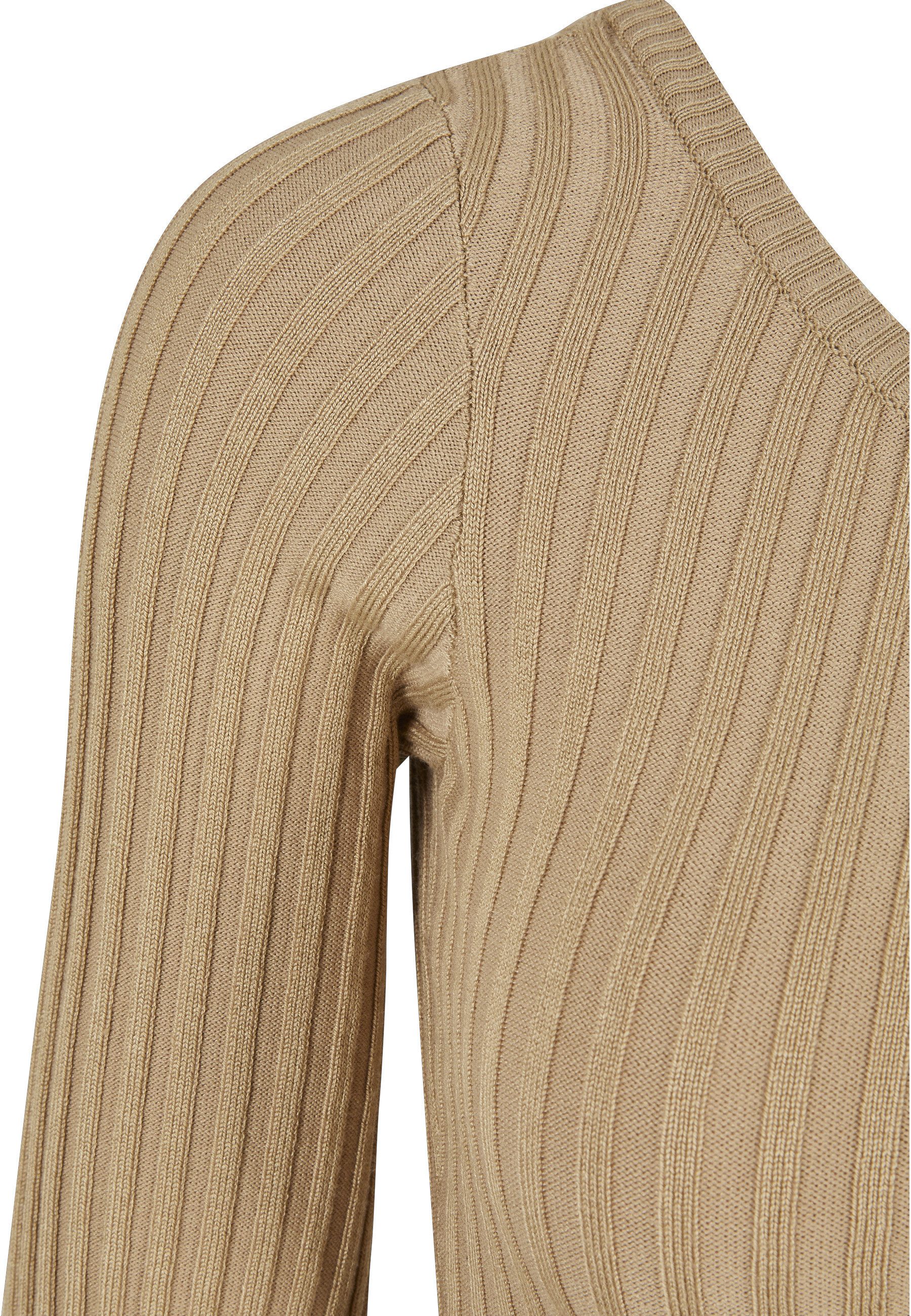 URBAN CLASSICS Rundhalspullover Urban Classics Damen Ladies Short Rib Knit One Sleeve Sweater (1-tlg)