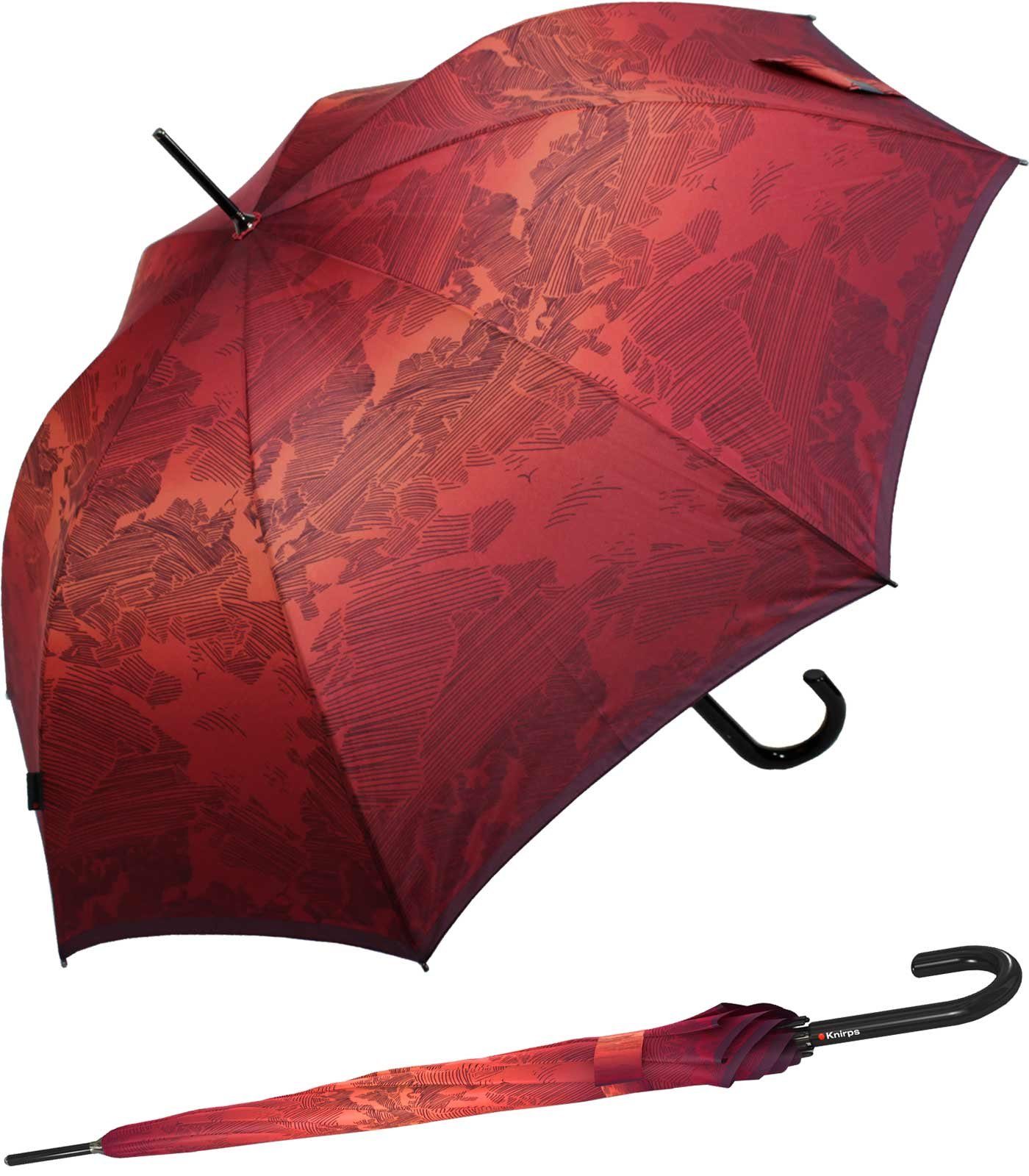 Knirps® Langregenschirm großer, leichter Schirm für Damen mit Automatik,  groß, stabil und leicht durch Fiberglas im Dach