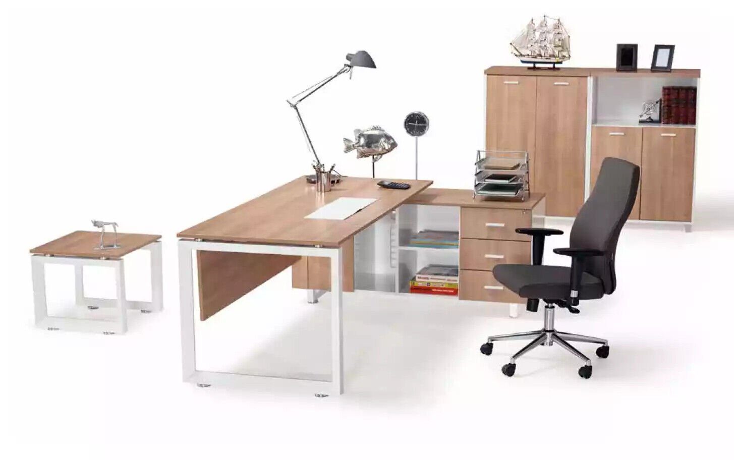 JVmoebel Schreibtisch Büro Möbel Schreibtisch Aktenschrank Couchtisch 4tlg. Set Einrichtung (4-St., Eckschreibtisch/Couchtisch/2x Aktenschrank)