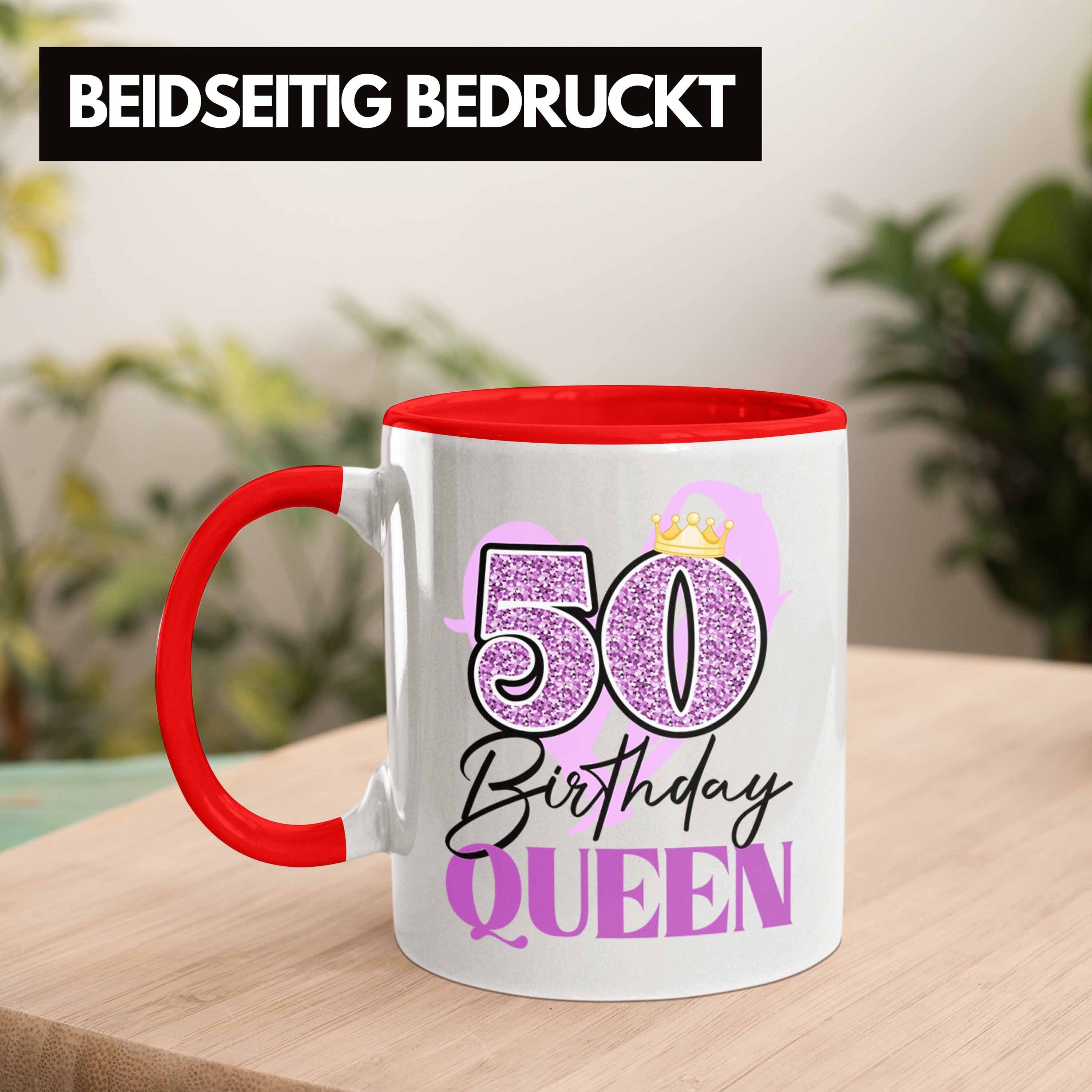 Geschenk Geburtstag Trendation Frauen 50 Frau Rot 50er Tasse Trendation Geschenkidee Geschenke Lustig Mutter - 50. Tasse