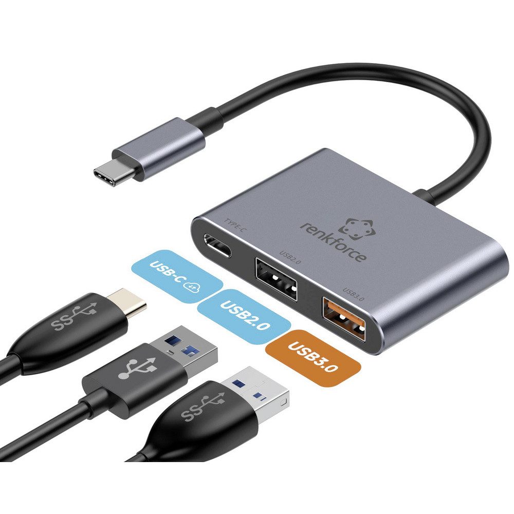 Renkforce USB-Verteiler Renkforce RF-6735680 USB-Hub 2+1 Port USB-A, USB-C® USB 3.2 Gen2 10 GB