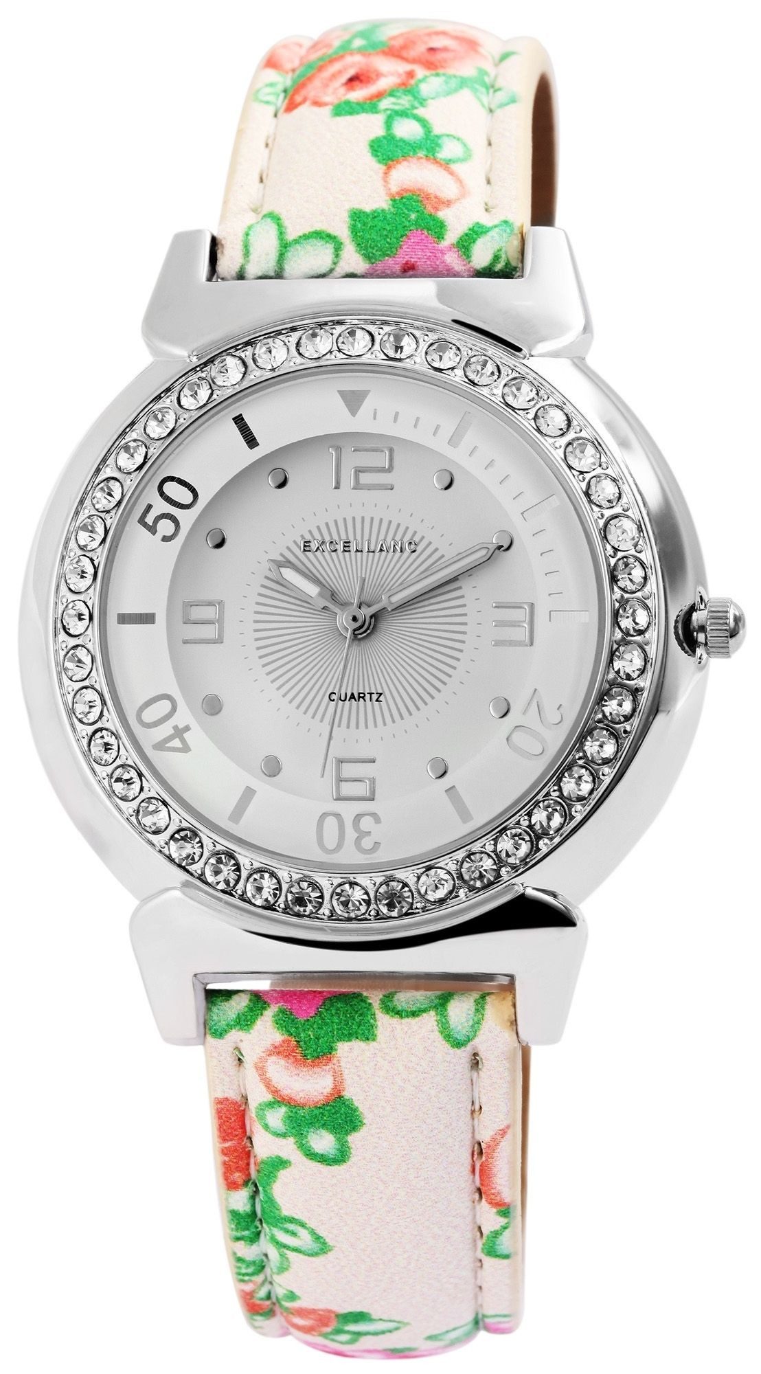 EXCELLANC Quarzuhr EX0347 Excellanc Damenuhr mit Lederimitationsband, Damen günstig online kaufen