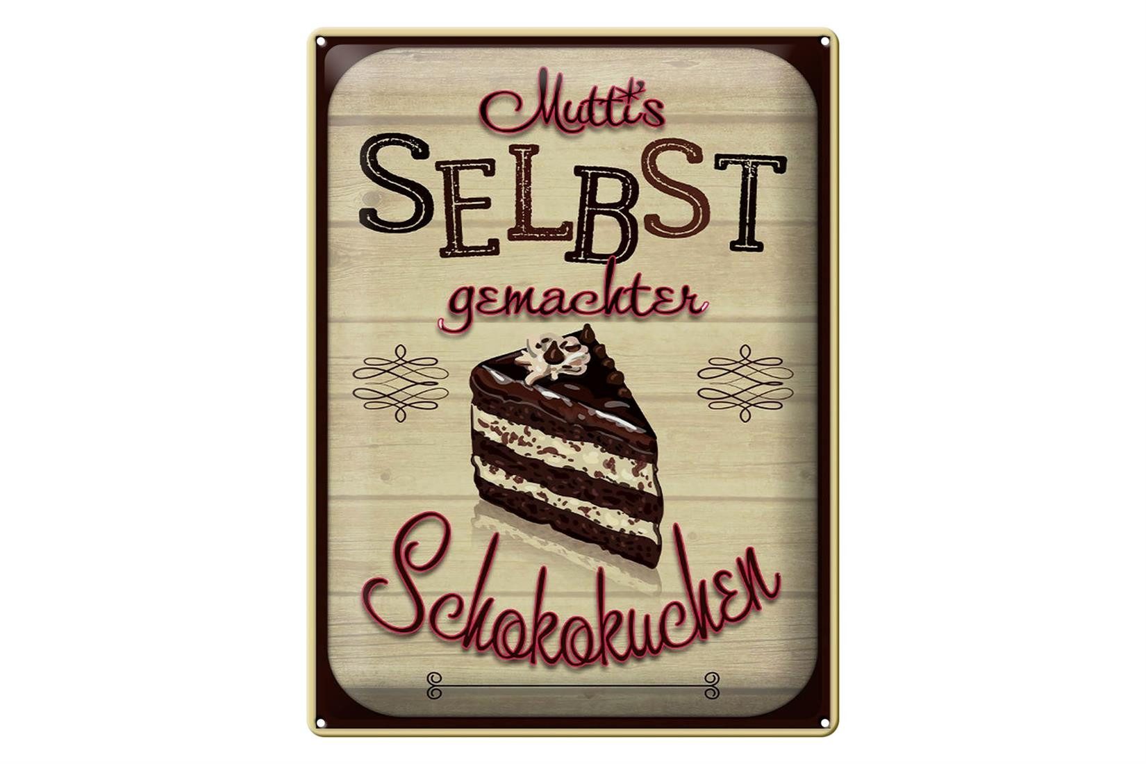 Metallschild Spruch 30x40cm Muttis selbst gemachter Kuchen