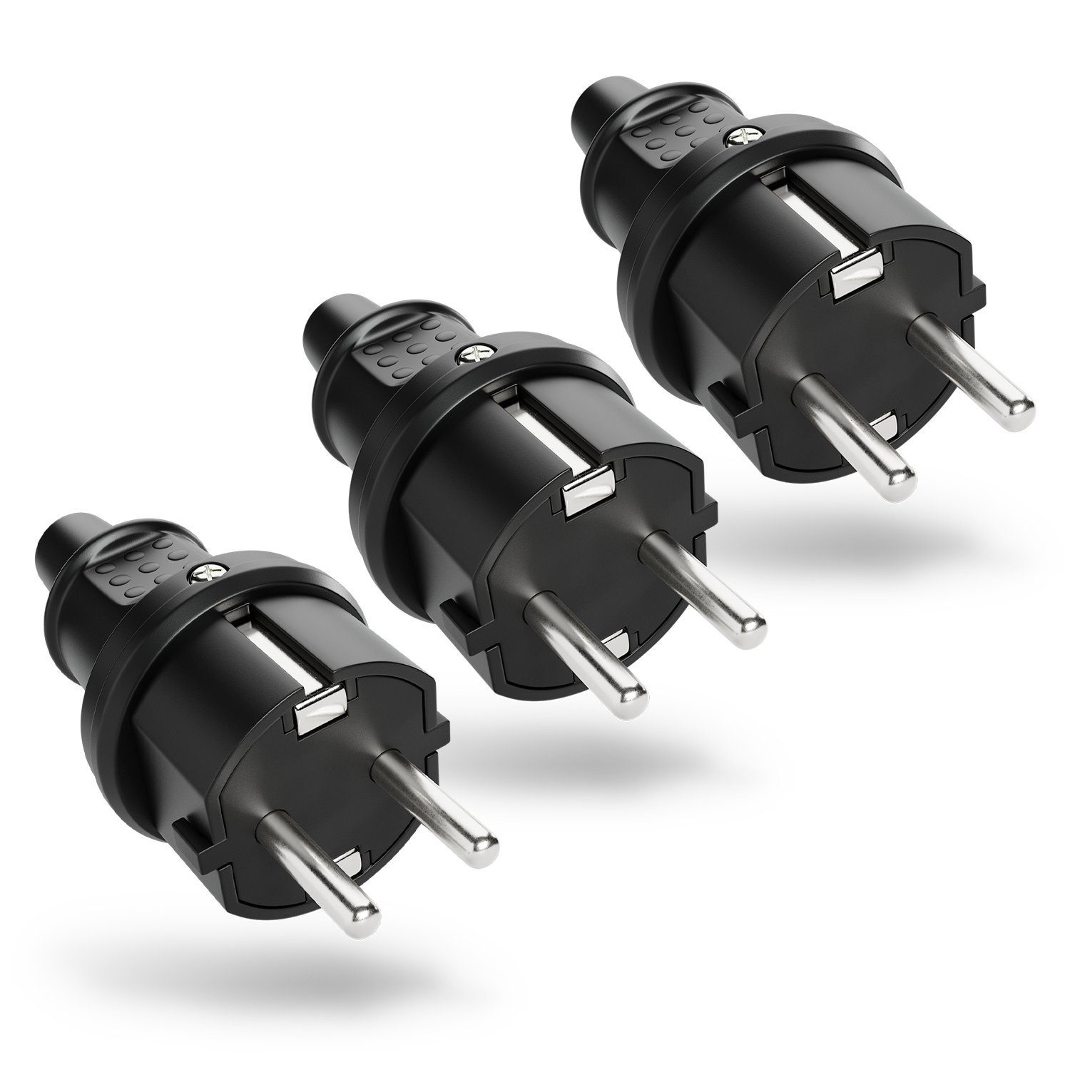 greate. Steckdose 3x Schutzkontakt Stecker - IP44 Schutzkontaktstecker Schuko Stecker, 1-St.