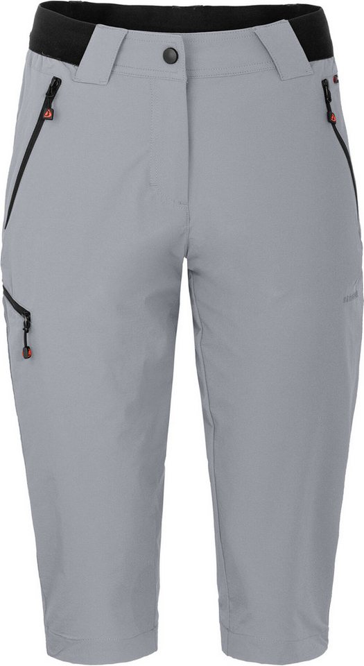 Bergson Outdoorhose VIDAA COMFORT Capri (slim) Damen 3/4 Wanderhose, leicht, strapazierfähig, Normalgrößen, hellgrau