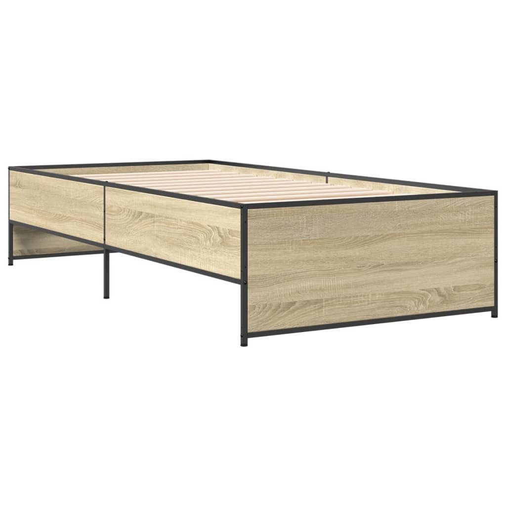 furnicato Bettgestell Sonoma-Eiche 100x200 cm Holzwerkstoff günstig online kaufen