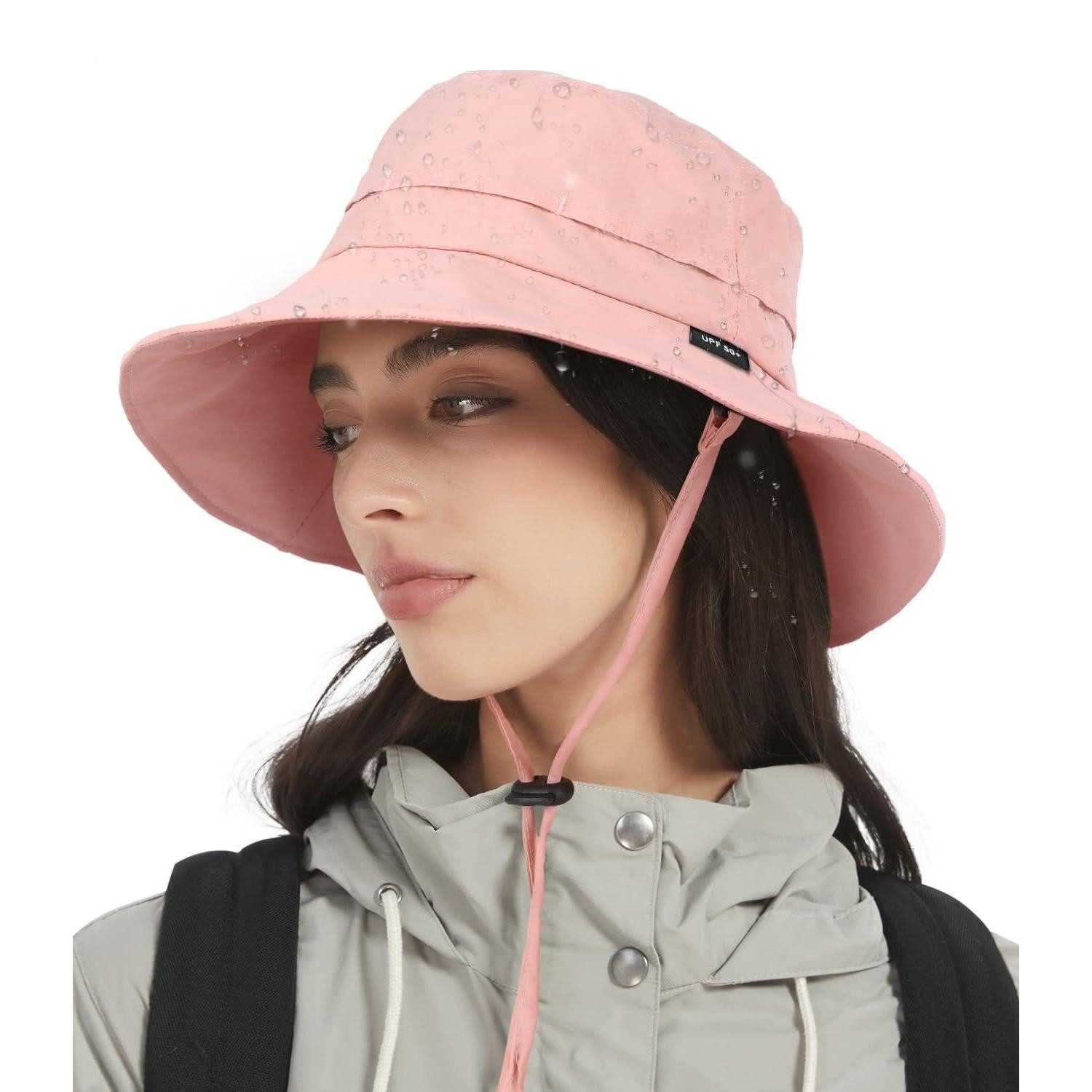 LuxusKollektion Outdoorhut Regenhut Damen Herren wasserdicht Sonnenhut Einheitsgröße Rosa