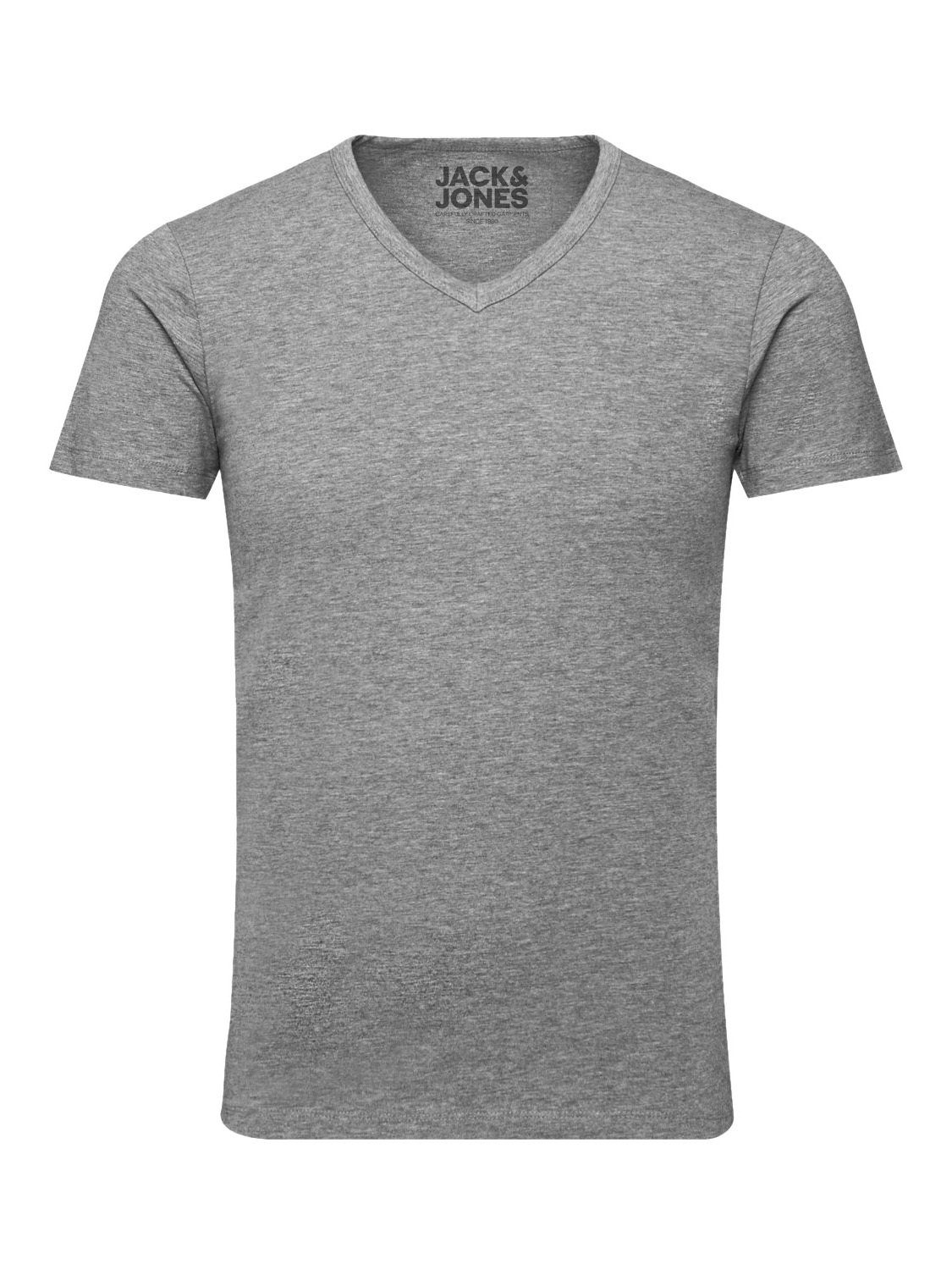 (GR/BLU/BL) Mix Basic 3er V-Neck & Pack) etwas nicht 3 länger Jones T-Shirt Jack (3-tlg., geschnitten, zu kurz