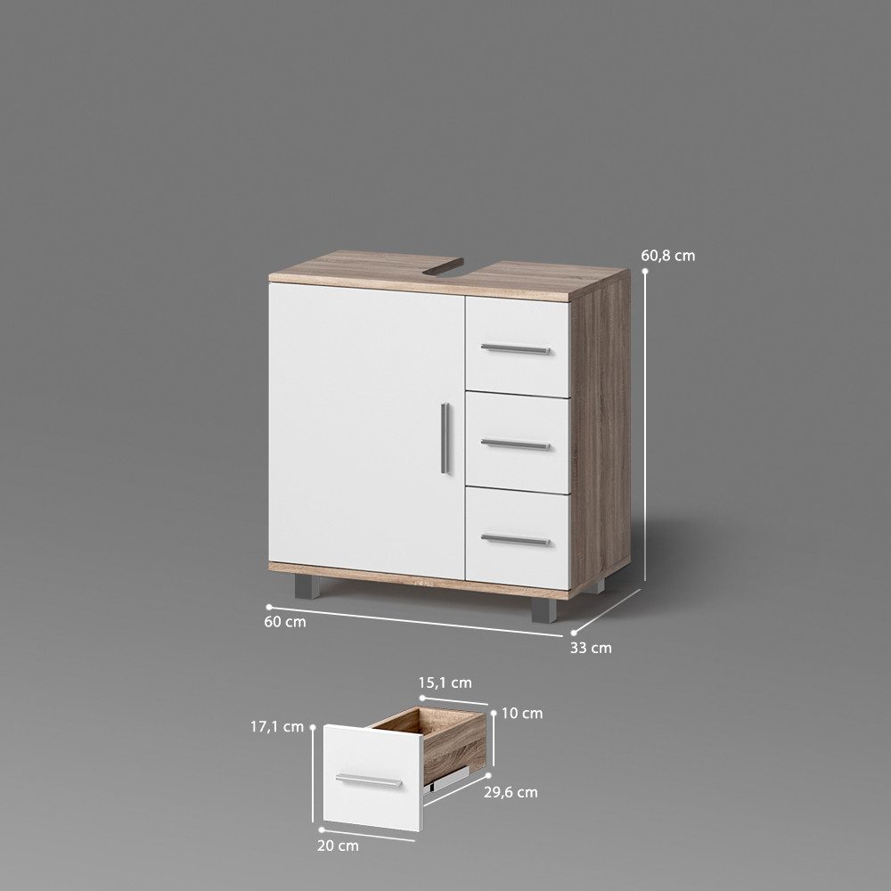 Livinity® Waschbeckenunterschrank Eisak, Sonoma, 60 x 60 cm (1-St)
