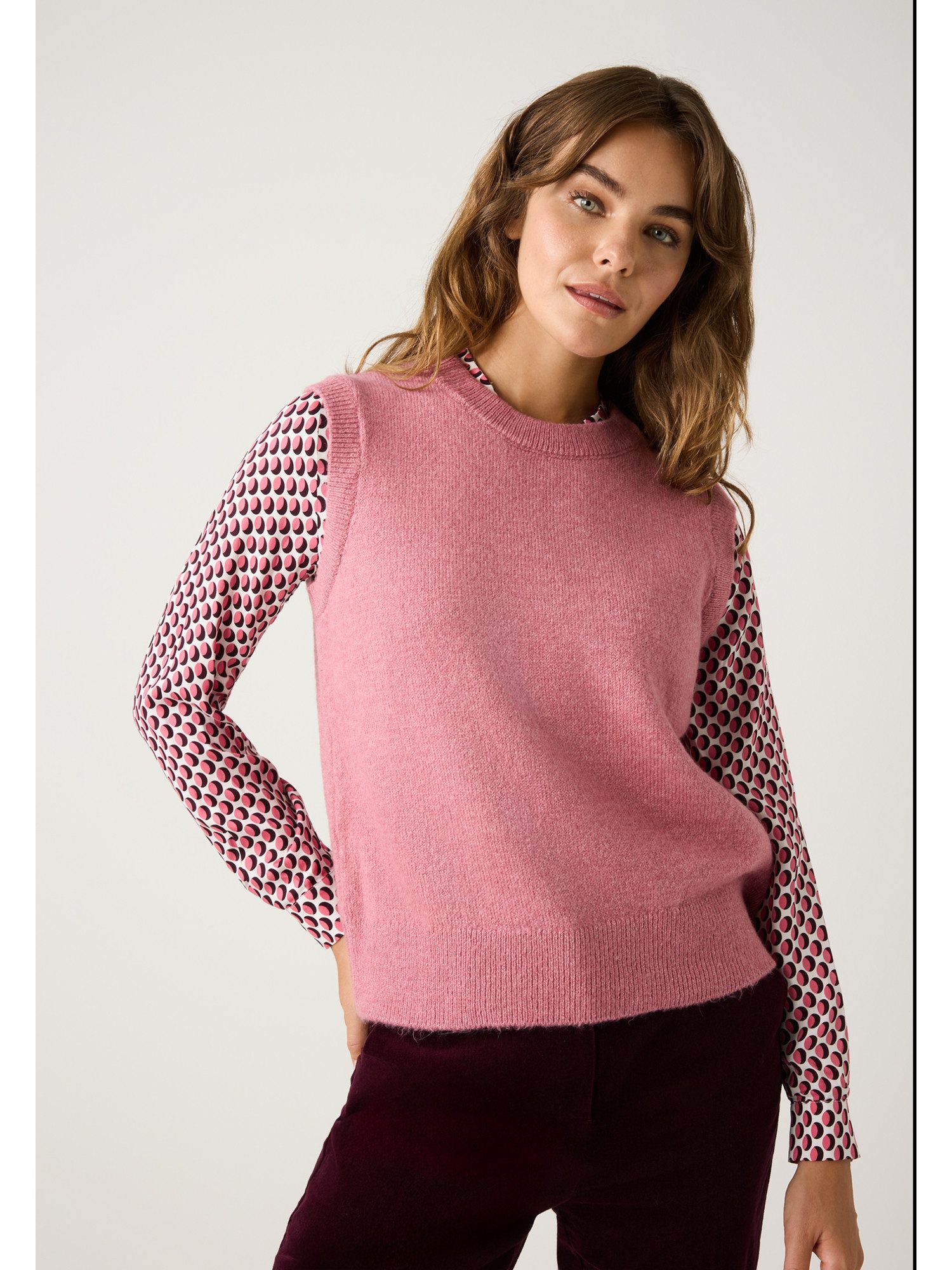 MORE&MORE Pullunder softer Rundhals-Strickpullunder günstig online kaufen