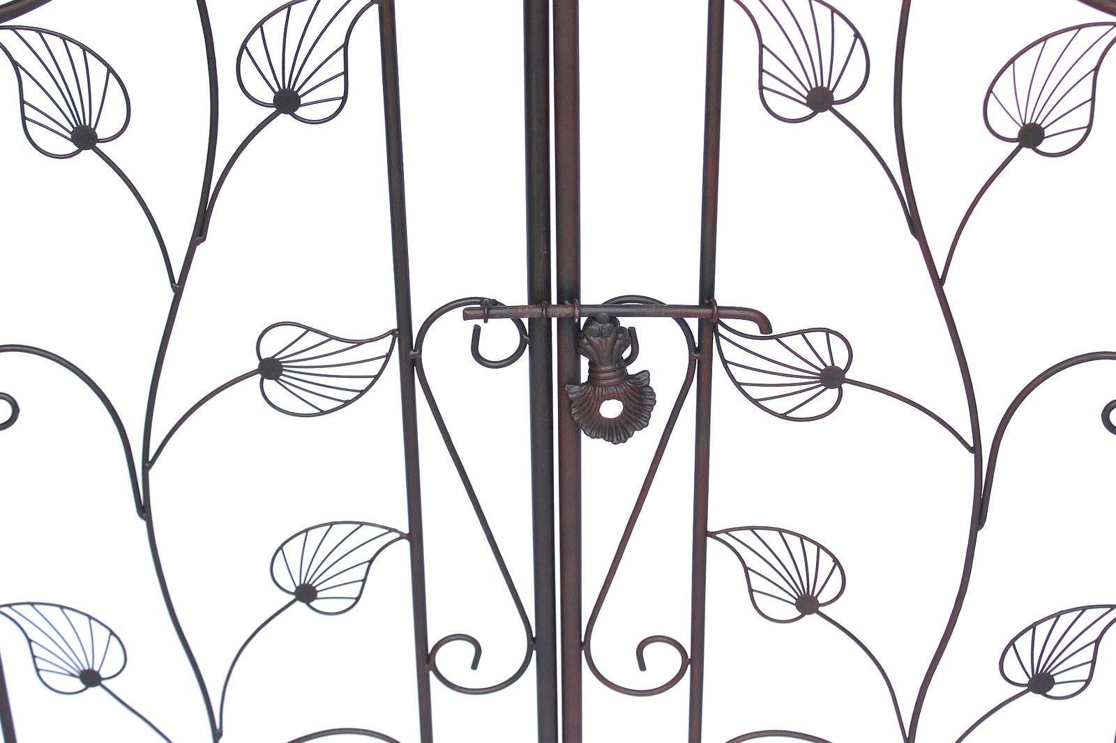 DanDiBo Rosenbogen mit Tor Tür aus Metall Gartentor 236 x186 cm Schmiedeeisen