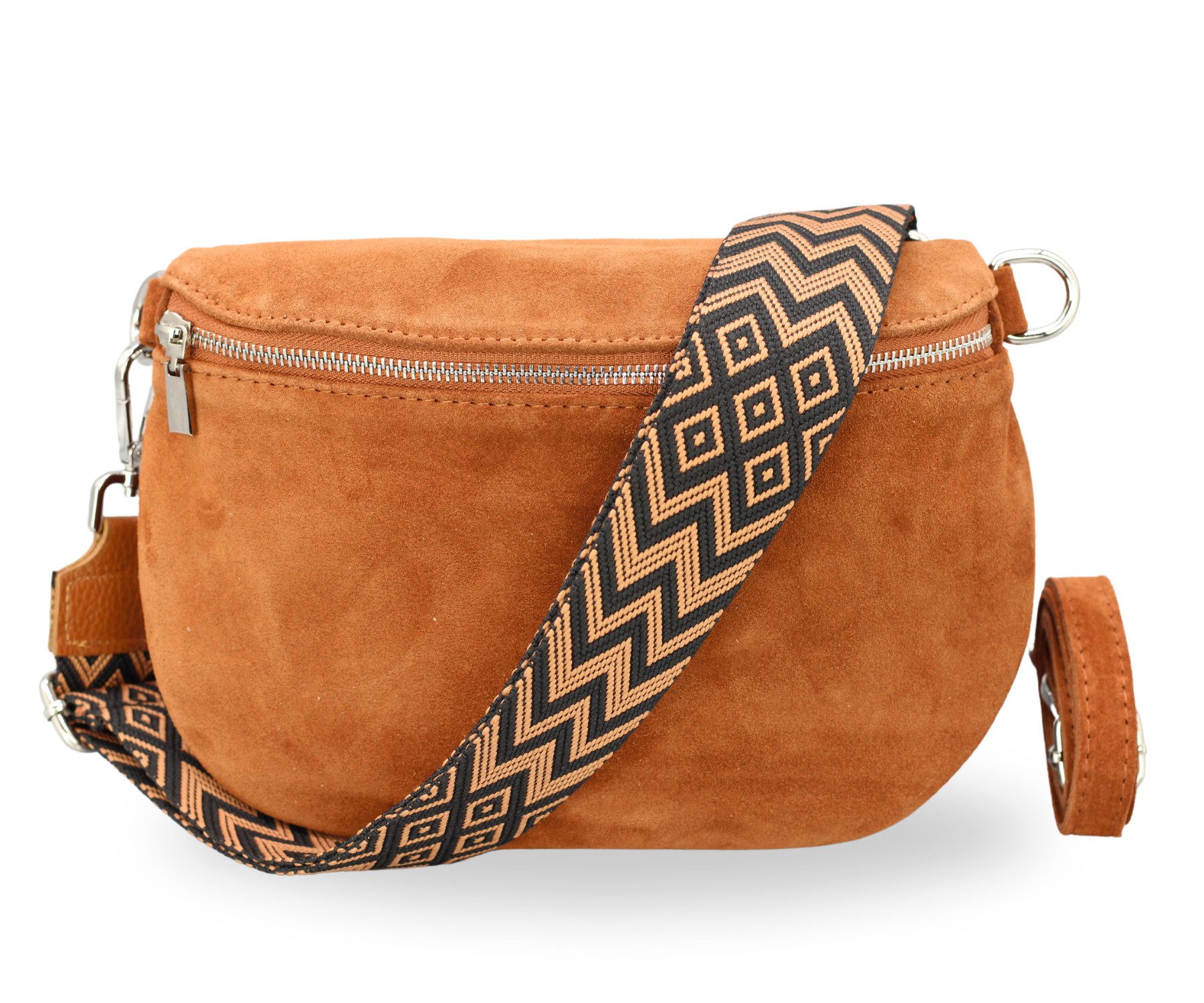 Schultertasche AFIA Suede Bauchtasche Damen Echtes Wildleder Crossbody Bag
