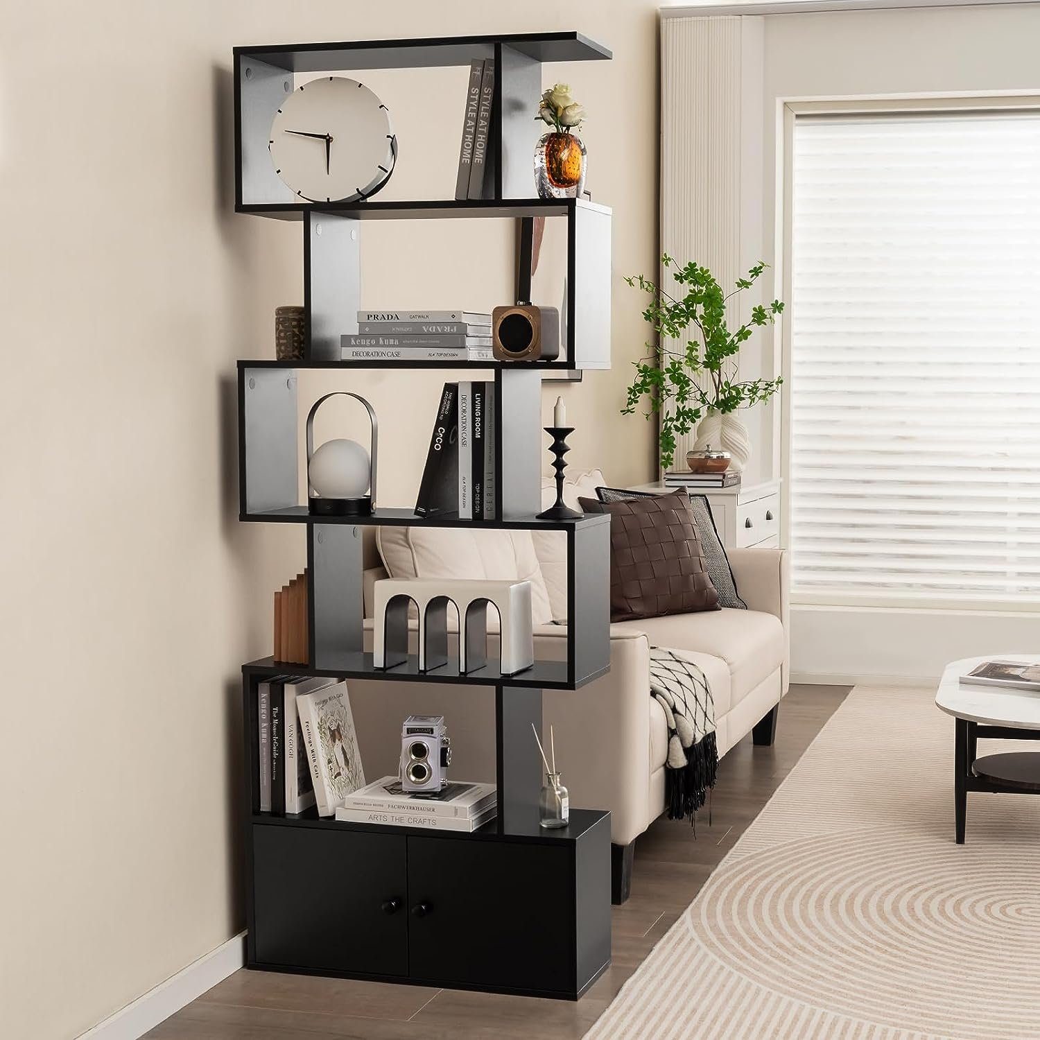 COSTWAY Bücherregal 6 Ebenen Standregal, 183 x 70 x 23 cm, aus Holz günstig online kaufen