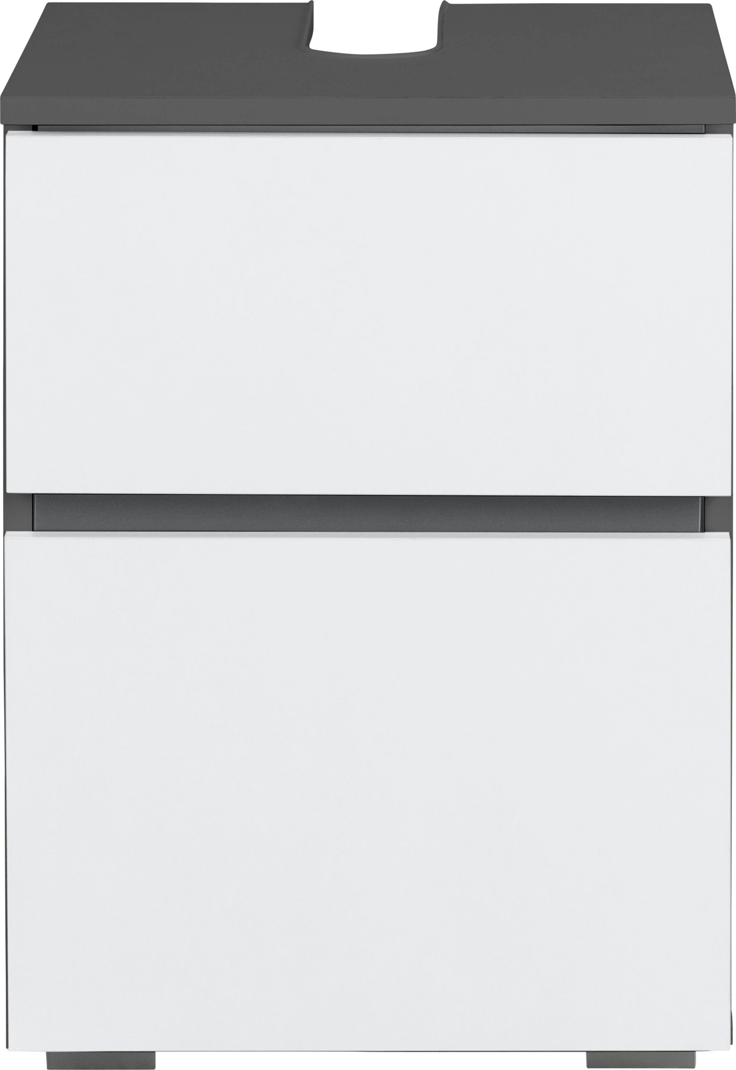 Home affaire Waschbeckenunterschrank Wisla Siphonausschnitt, Tür  Push-to-open-Funktion, Breite 40 cm, Höhe 55 cm