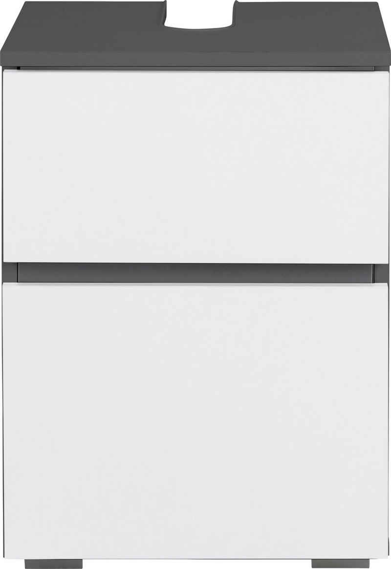 Home affaire Waschbeckenunterschrank Wisla Siphonausschnitt, Tür Push-to-open-Funktion, Breite 40 cm, Höhe 55 cm