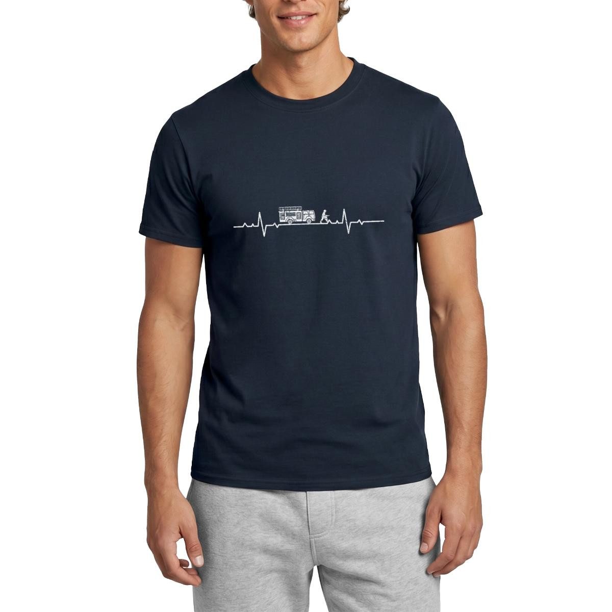 Spreadshirt T-Shirt Feuerwehr Herzschlag Feuerwehrmann ehrenamtlich Männer T-Shirt (1-tlg)