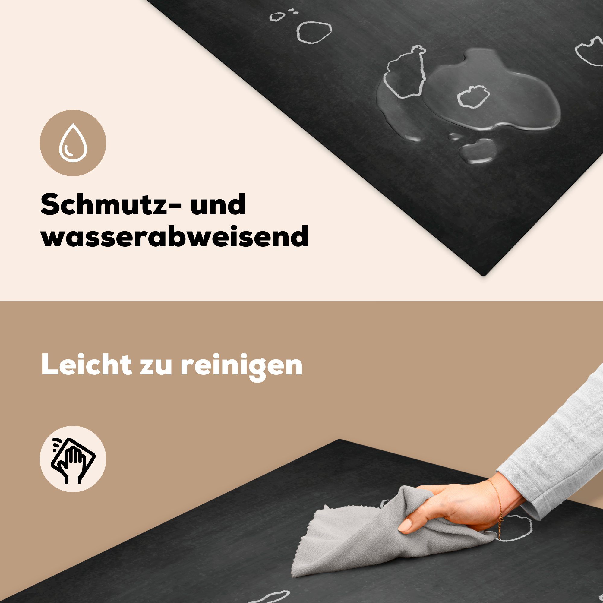 Arbeitsplatte Kap MuchoWow Illustration auf Herdblende-/Abdeckplatte 78x78 Ceranfeldabdeckung, küche für cm, (1 Verde einer Vinyl, Wandtafel, von tlg),