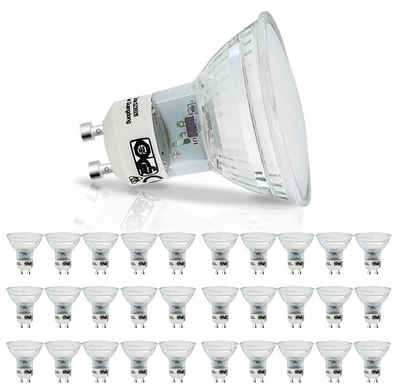 ZMH LED-Leuchtmittel GU10 Warmweiß Glühbirne Einbaustrahler Abstrahlwinkel 120 ° Strahler, GU10, 30 St., 2700K Warmweiß