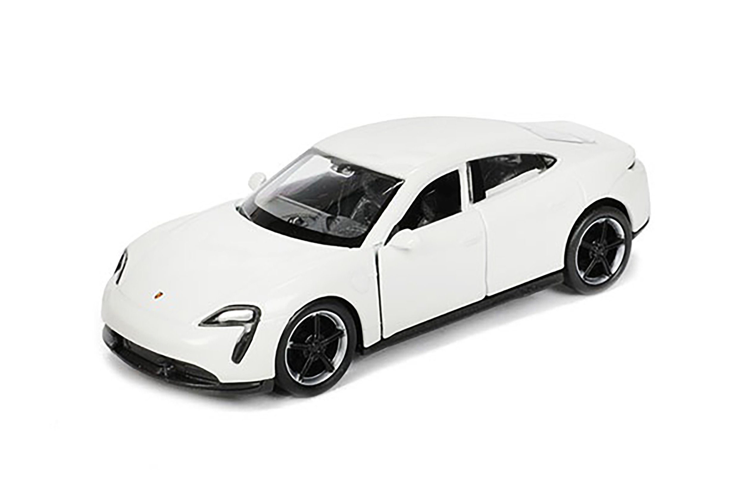 Modellauto PORSCHE Taycan Turbo S 12cm Modellauto Rückzug 27 (Weiss)