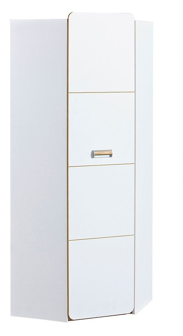 Feldmann-Wohnen Eckschrank Loreto (1-St) 71x71x188cm Nash Eiche / weiß
