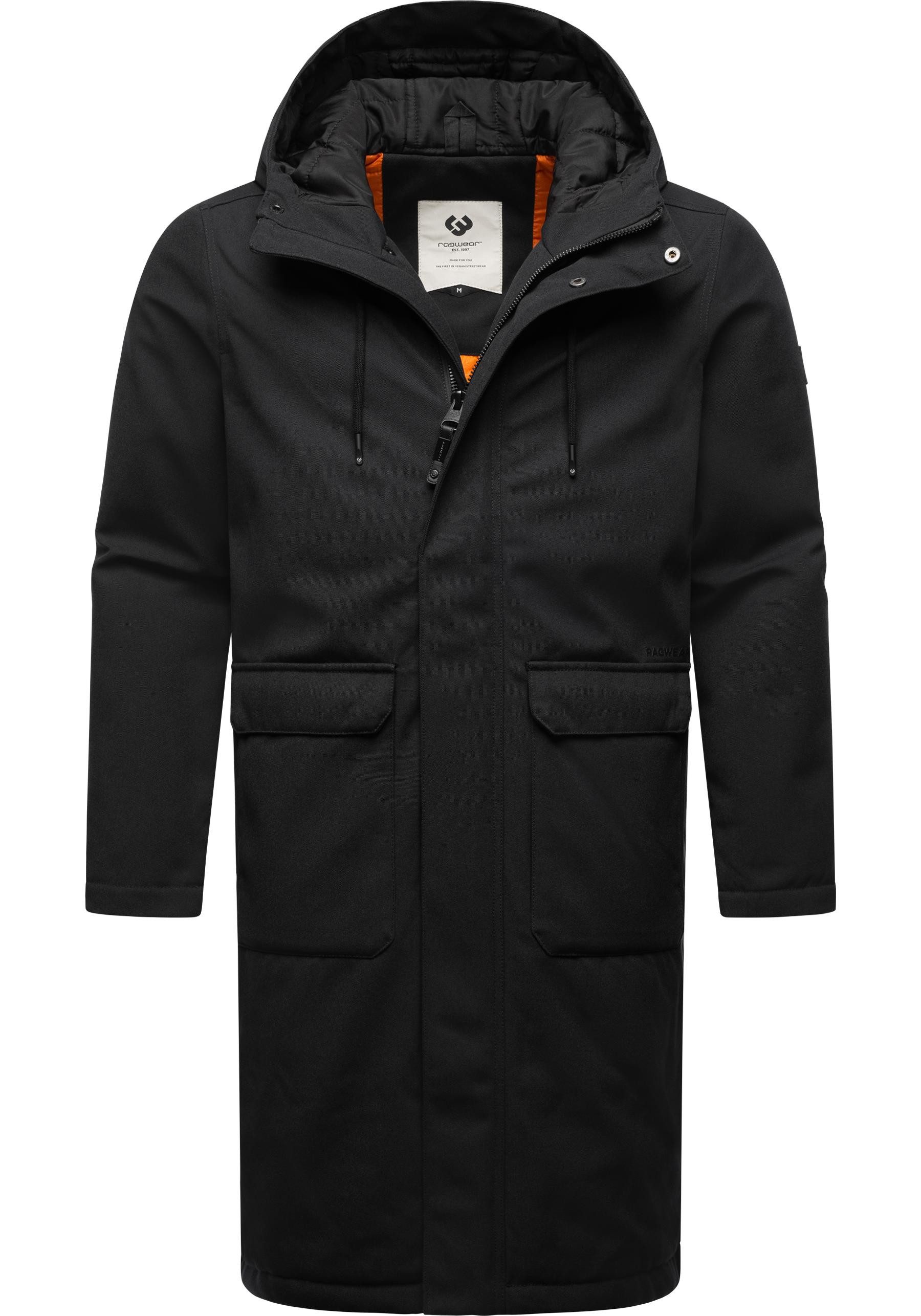 Ragwear Wintermantel Mr Them Long lange wasserdichte Herren Winterjacke mit Kapuze
