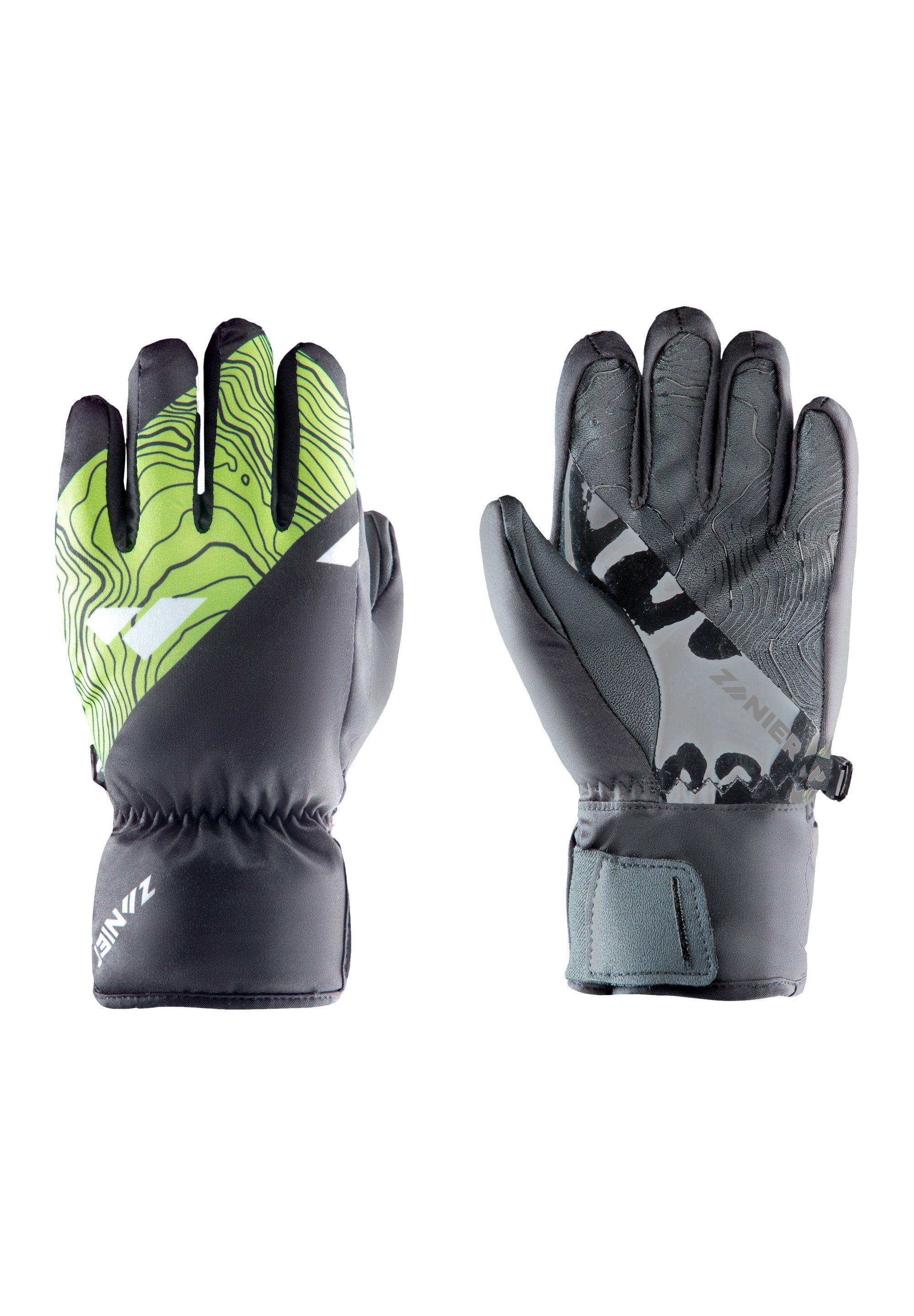 Grün-Schwarz focus gloves We SILLIAN.STX on Zanier Skihandschuhe