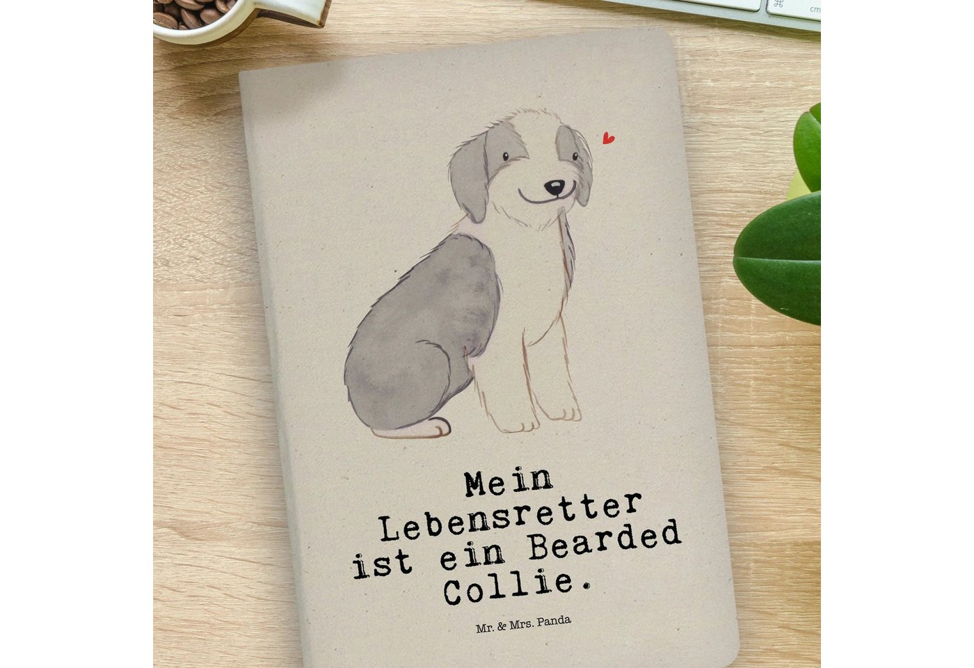 Thumbnail - Mr. & Mrs. Panda Notizbuch Bearded Collie Lebensretter - Transparent - Geschenk, DIN A4 Ideenbuc Mr. & Mrs. Panda, Premi...