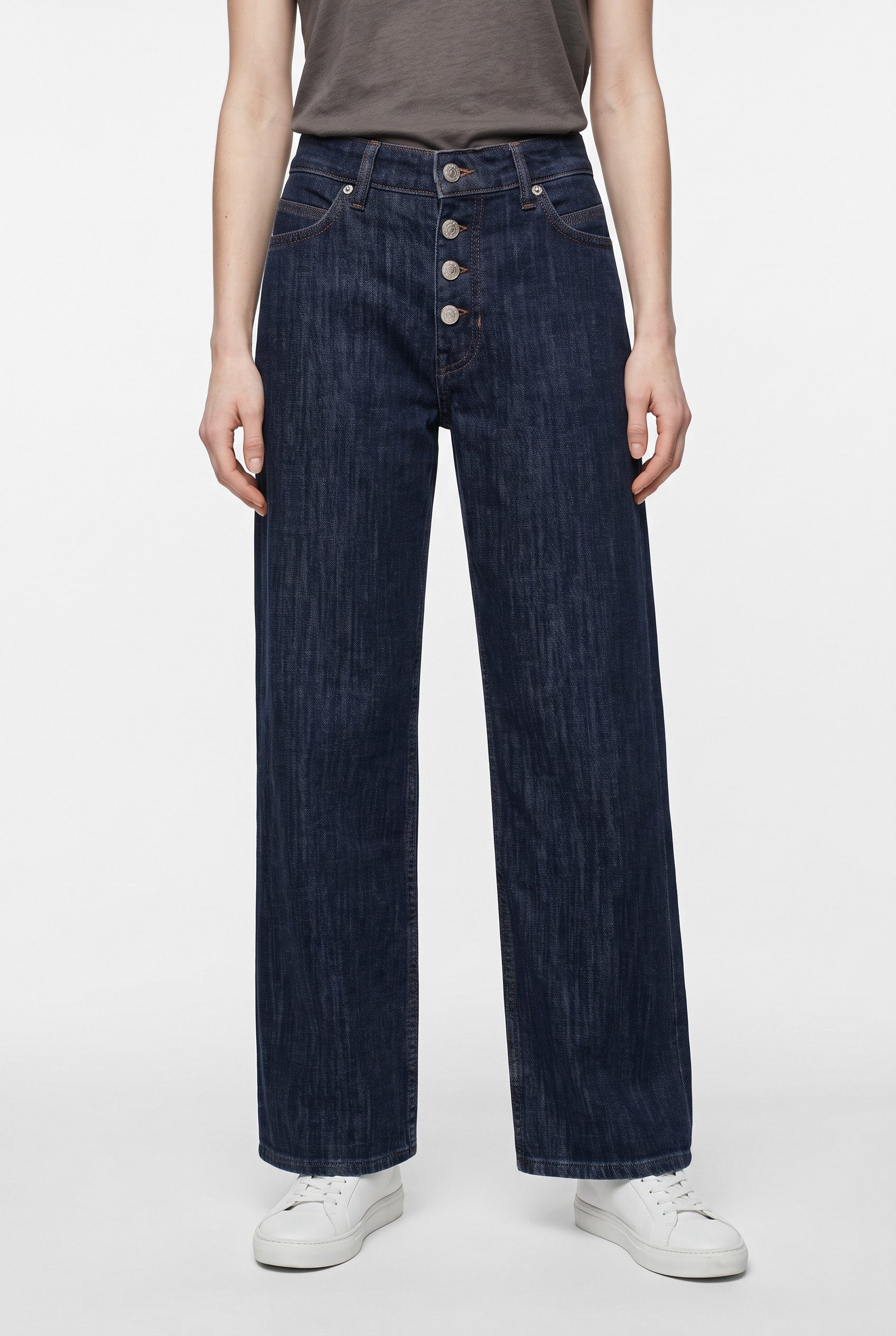 BOSS ORANGE Bootcut-Jeans ANGELA MR 2.0 Premium Damenmode mit Button-Fly-Verschluss, Mid Rise