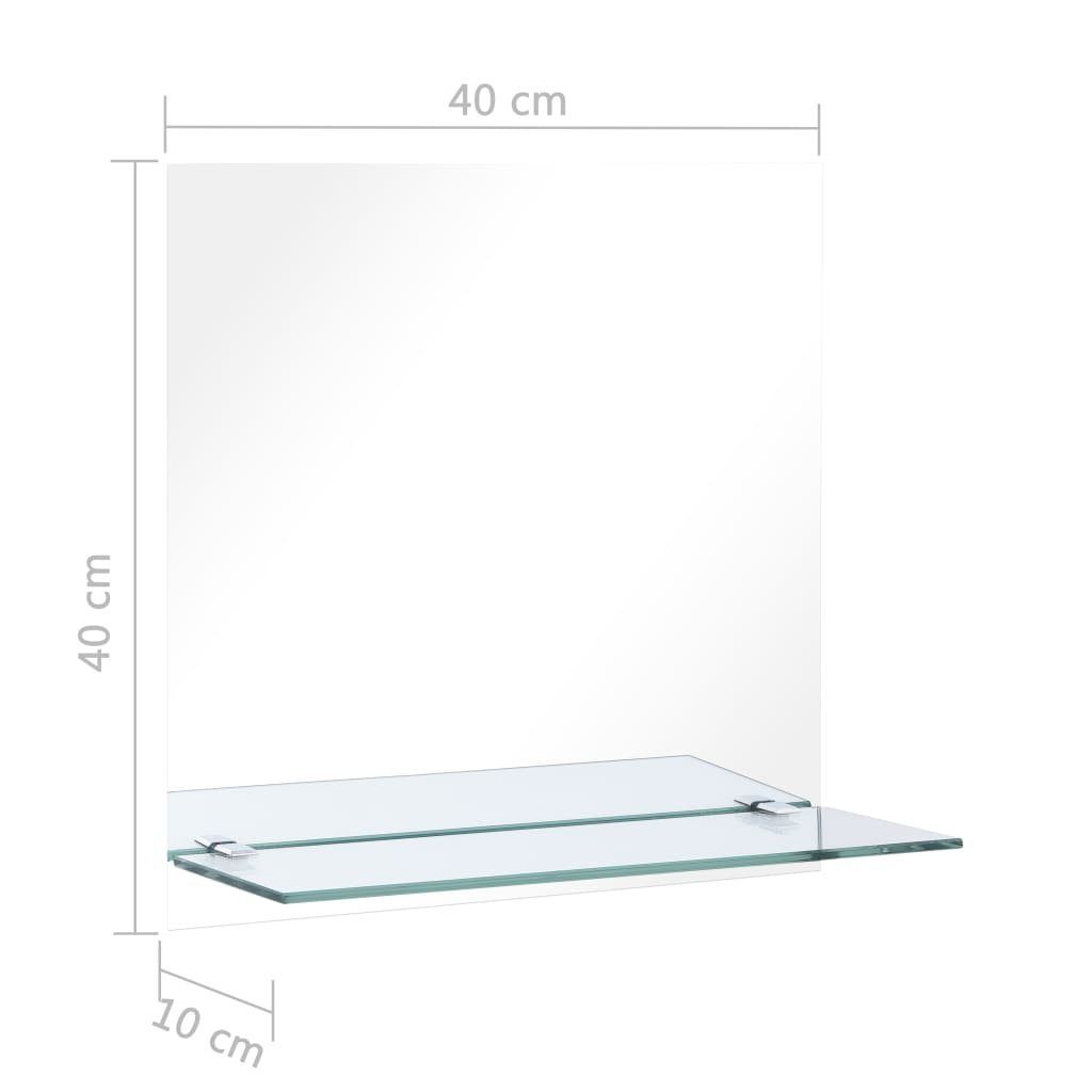 furnicato Wandspiegel 40x40 Hartglas mit cm Regal
