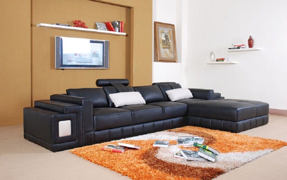 JVmoebel Ecksofa Ecksofa Leder Sofa Couch Polster Eck Sitz Wohnlandschaft L-Form Sofas