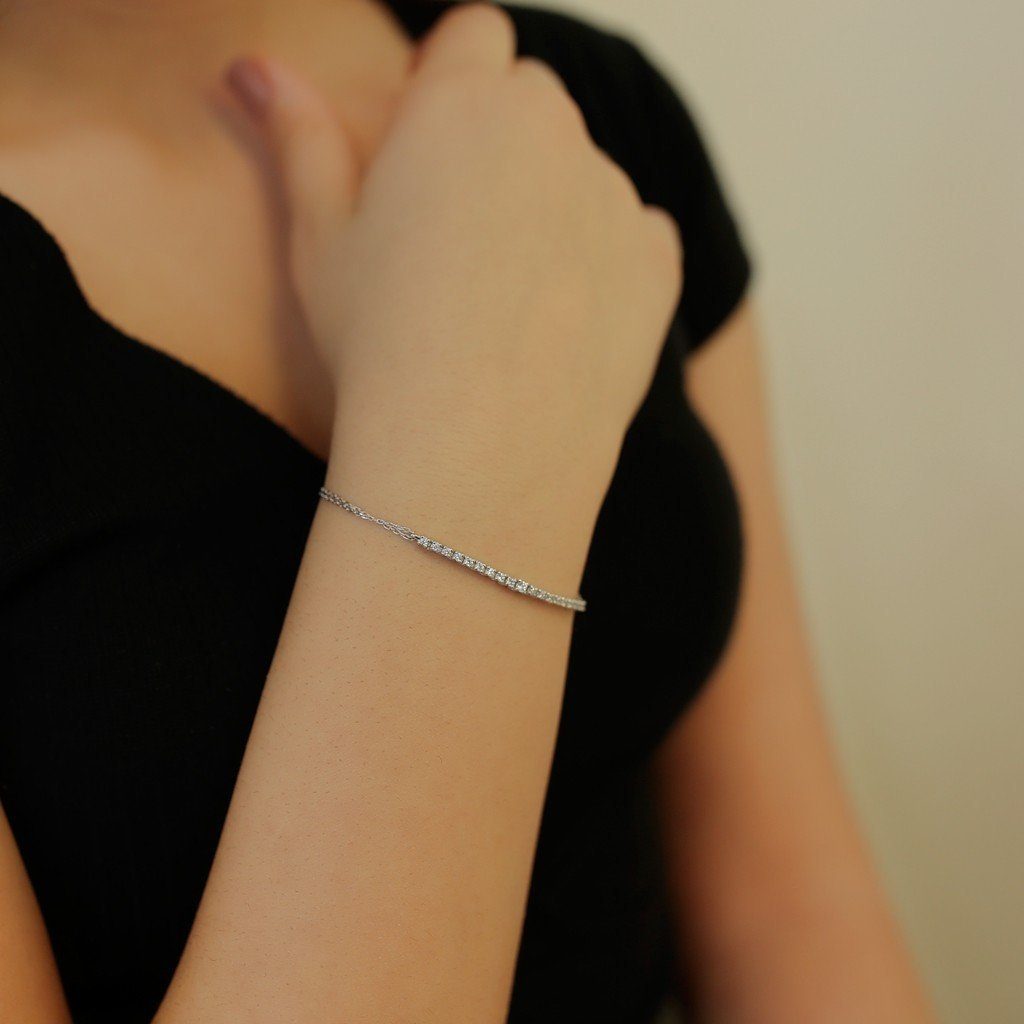 EinStein Diamant Tennisarmband Diamant Tennis Armband 585'er Weißgold
