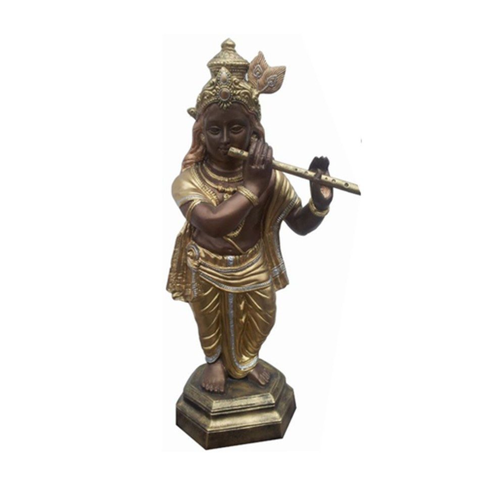 Xlmoebel Buddhafigur Deko Figur Buddha Statue 82 cm Flöte Skulptur, Made in Europa