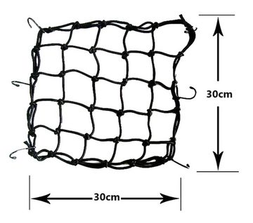 BAYLI Gepäckgurt Motorrad Gepäcknetz mit 6x Haken, 30 x 30 cm Fahrradkorbgepäcknetz