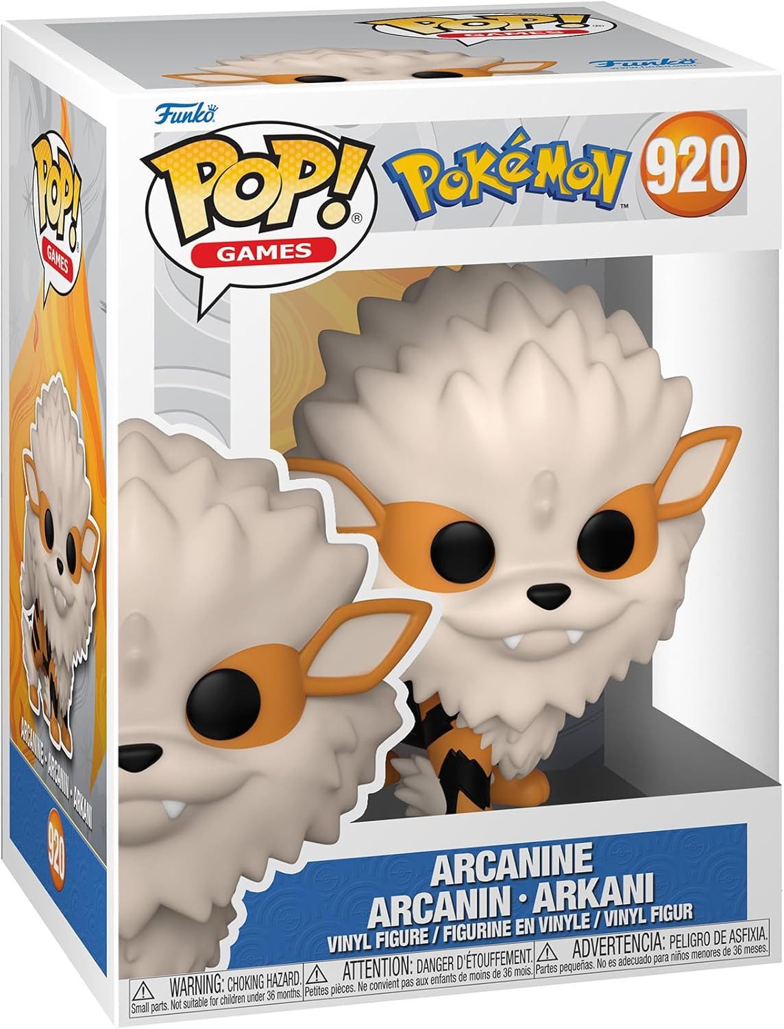 Funko Actionfigur Pokemon POP! Games Vinyl Figur Arcanine (EMEA) 9 cm, (1-tlg), Sammlerfigur