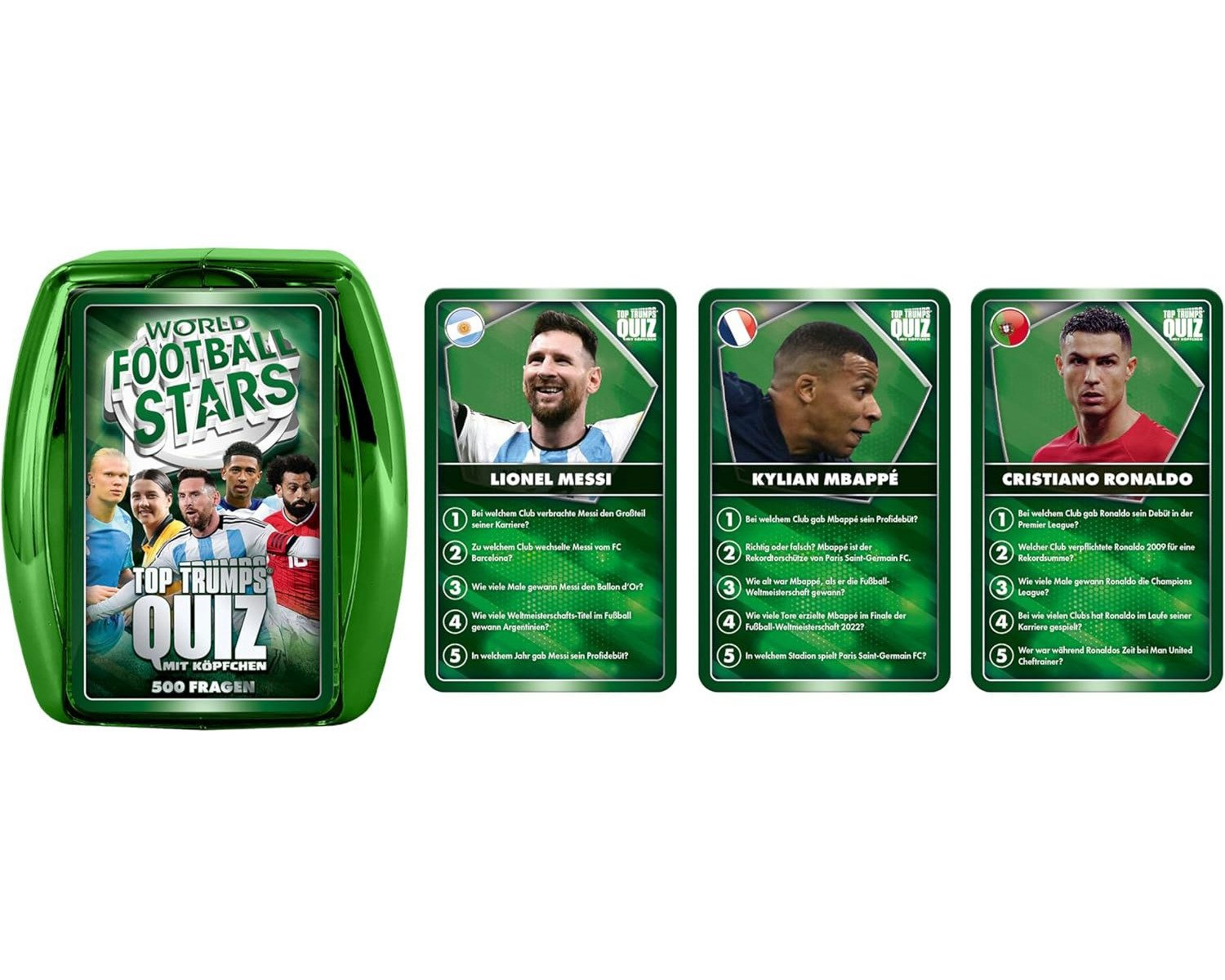Winning Moves Spiel Top Trumps Quiz - Weltfußball Stars (grün), Kartenspiel