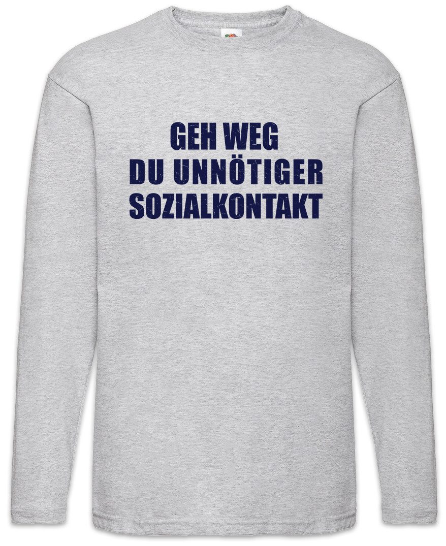 Langarmshirt Geh Weg Du Unnötiger Sozialkontakt Langarm T-Shirt Menschenfeind Fun