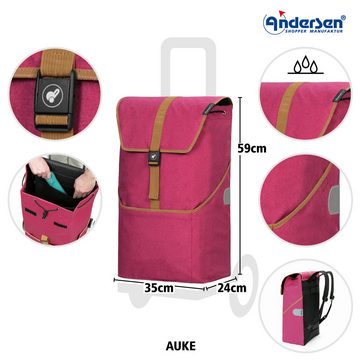 Andersen Einkaufsshopper Royal Shopper mit Tasche Auke in Flieder oder Rubin, 5 Speichenrad