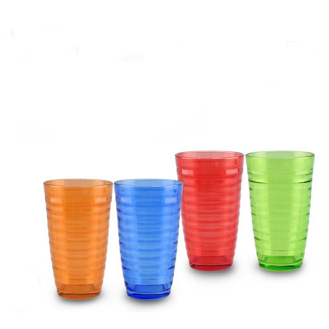 ANILAR Стекло-Set Trinkgläser Стаканы для воды Saftgläser 4er Set Bunt 450ml Longdrink R76, Glas