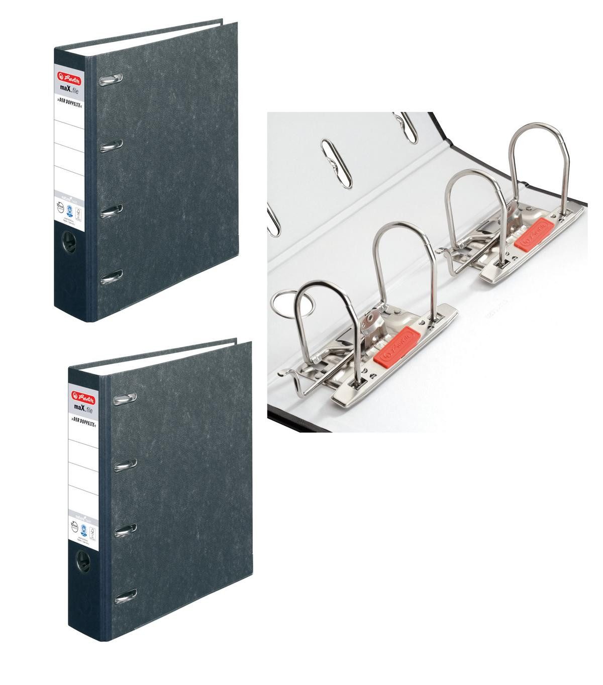 Herlitz Aktenordner 2x Herlitz Doppelordner / Bankordner / A4 / 2x A5 Quer