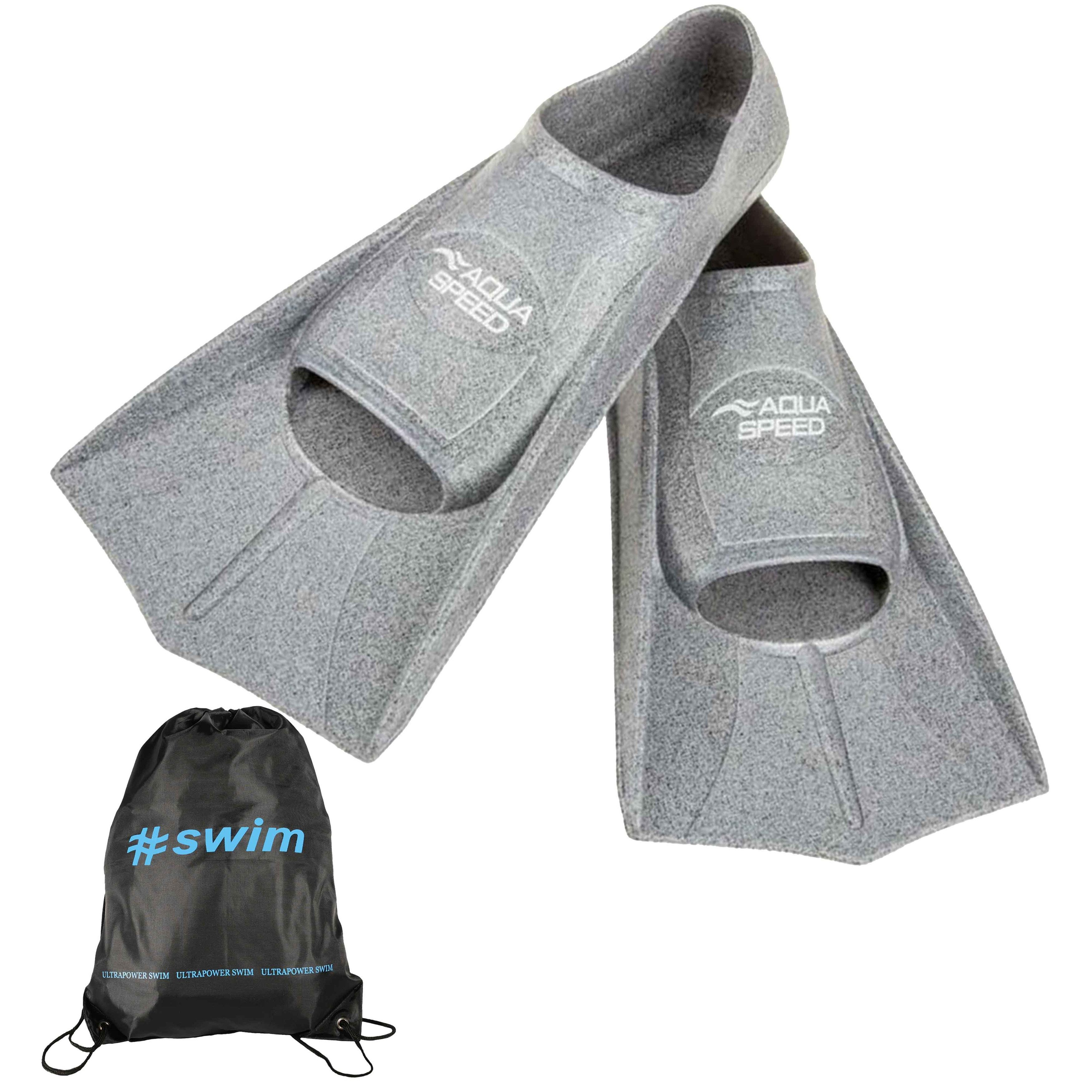 Aqua Speed Flosse Kurze Schwimmflossen Silikon für Technik- und Serientraining (Strukturiertes Schwimmtraining mit Kurzmodell 47/48 granite glide), Technikorientierte Lösung für saubere Bewegungsmuster im Training