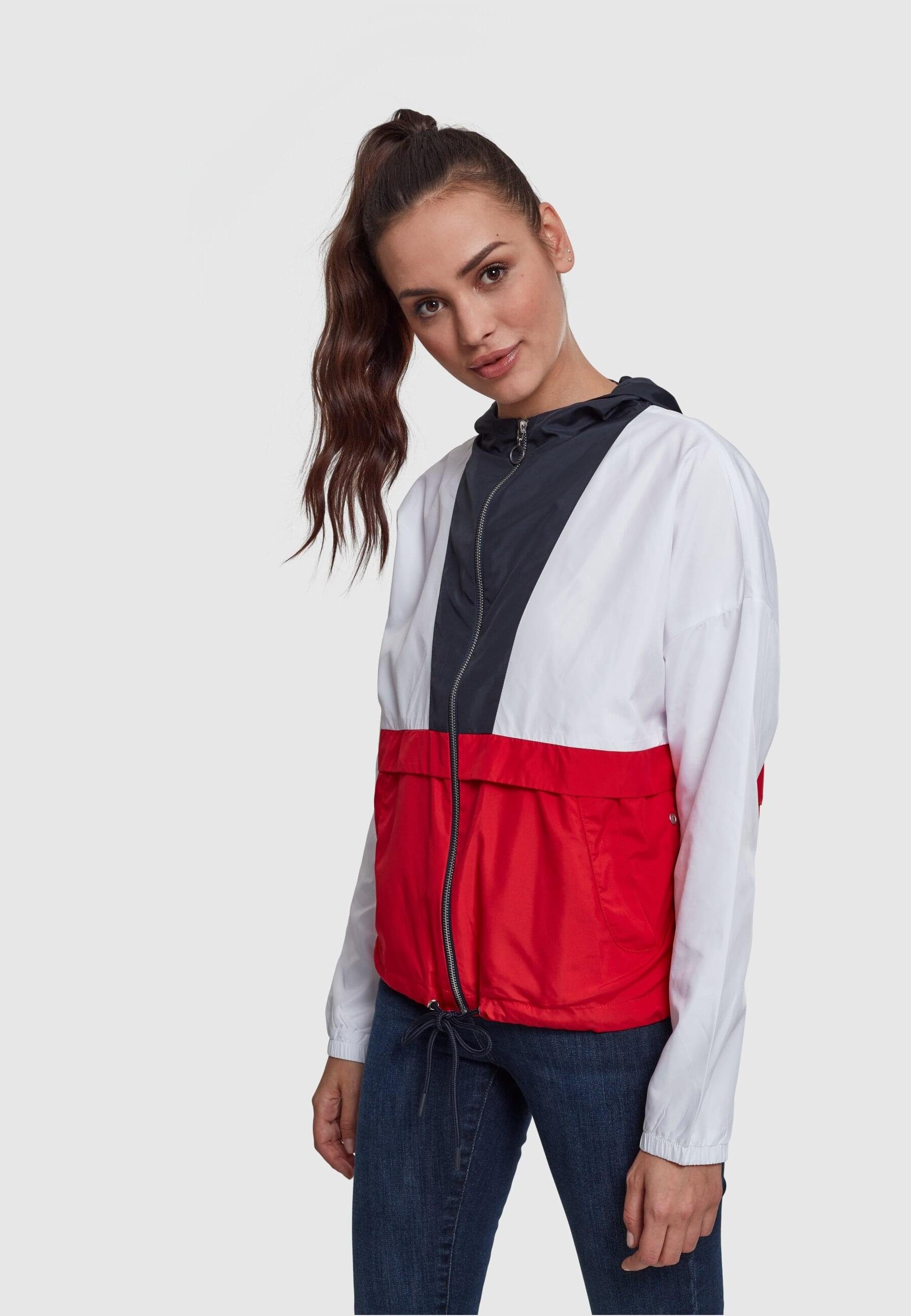 Damen CLASSICS Sommerjacke navy/white/firered Windbreaker (1-St) URBAN Ladies 3-Tone Oversize