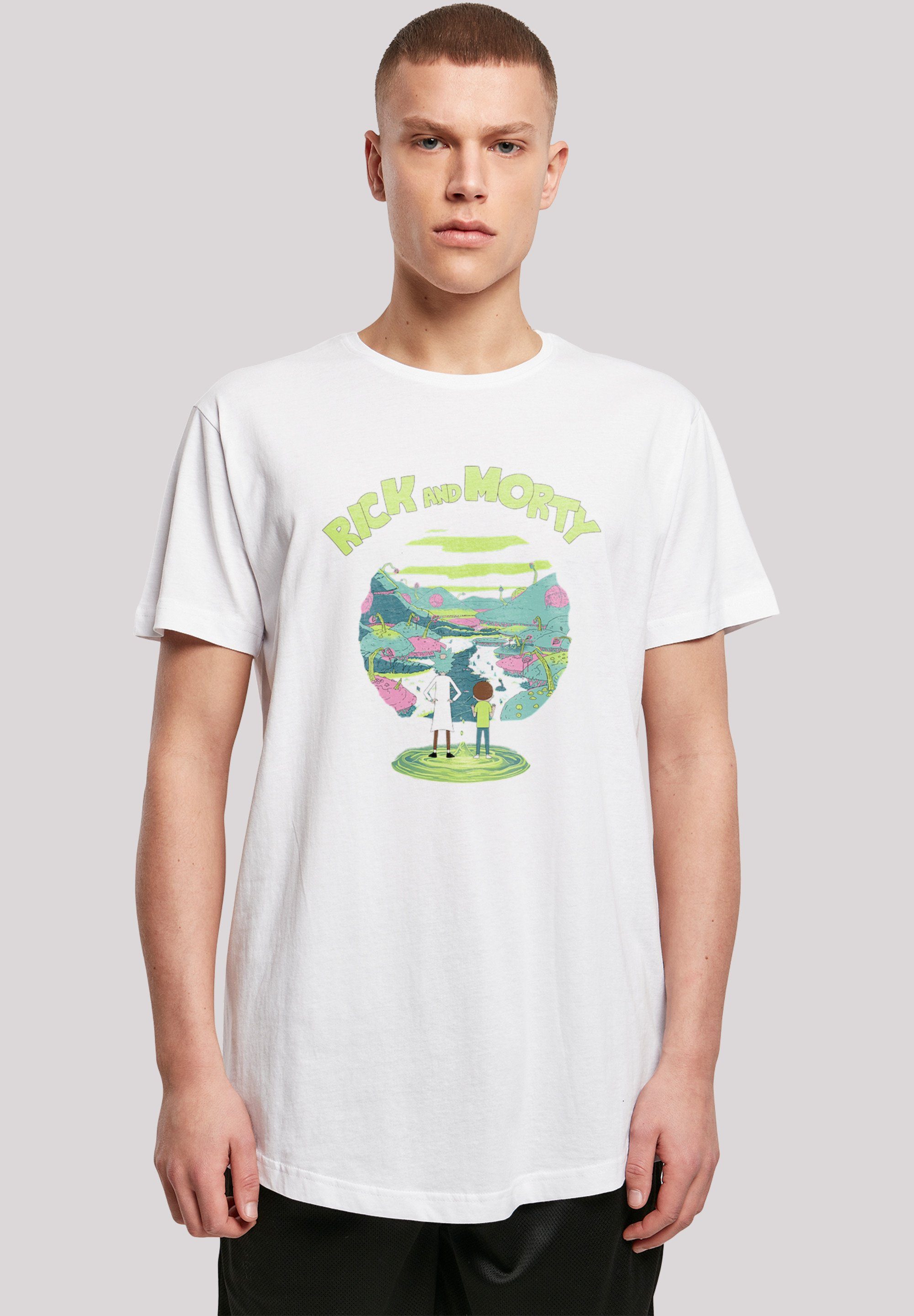 T-Shirt Print and Morty weiß Portal Rick F4NT4STIC