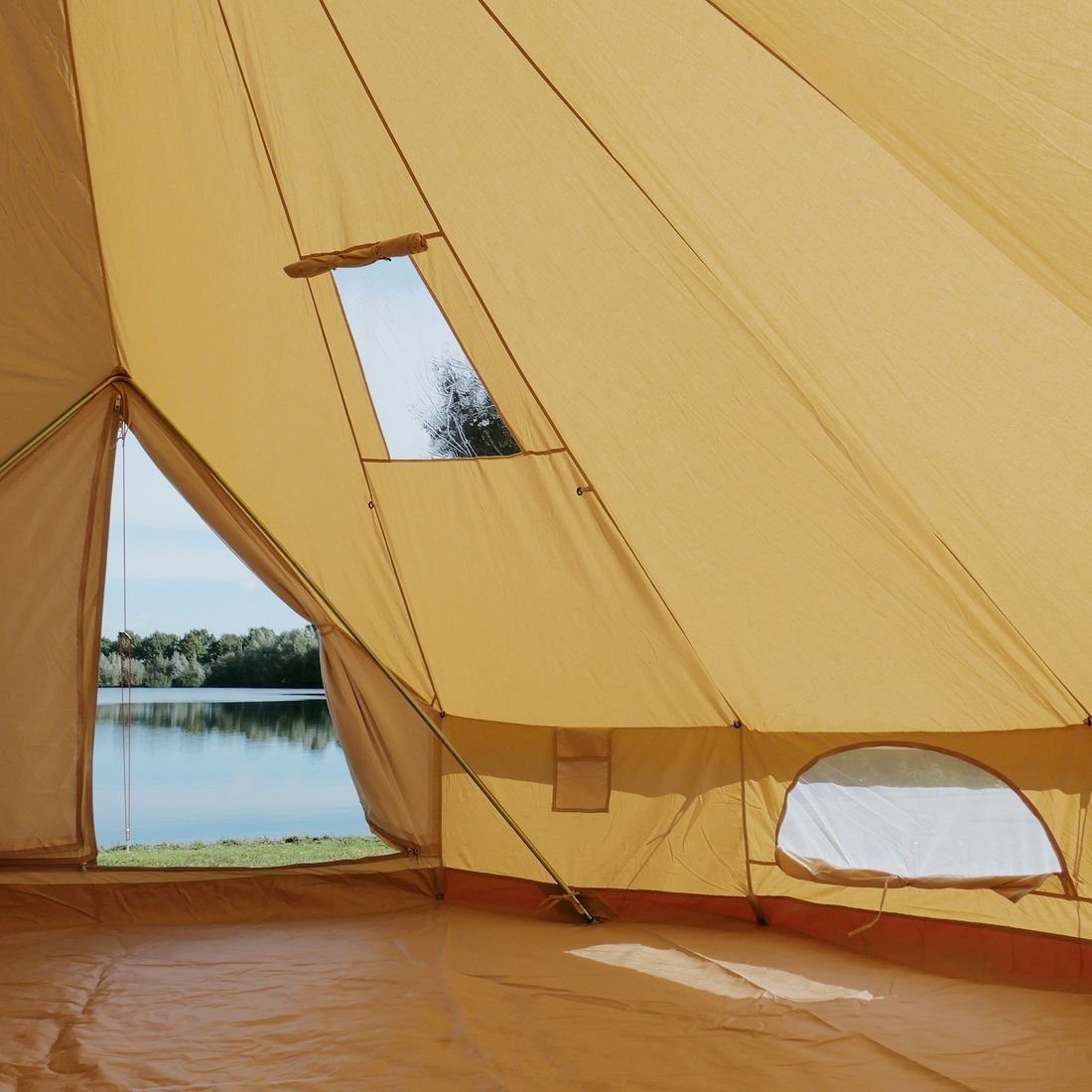 UV50+ yourGEAR Tipi-Zelt mit Desert Baumwolle Tipi Zelt 8 yourGEAR Pro Personen: Vordach, Camping 8